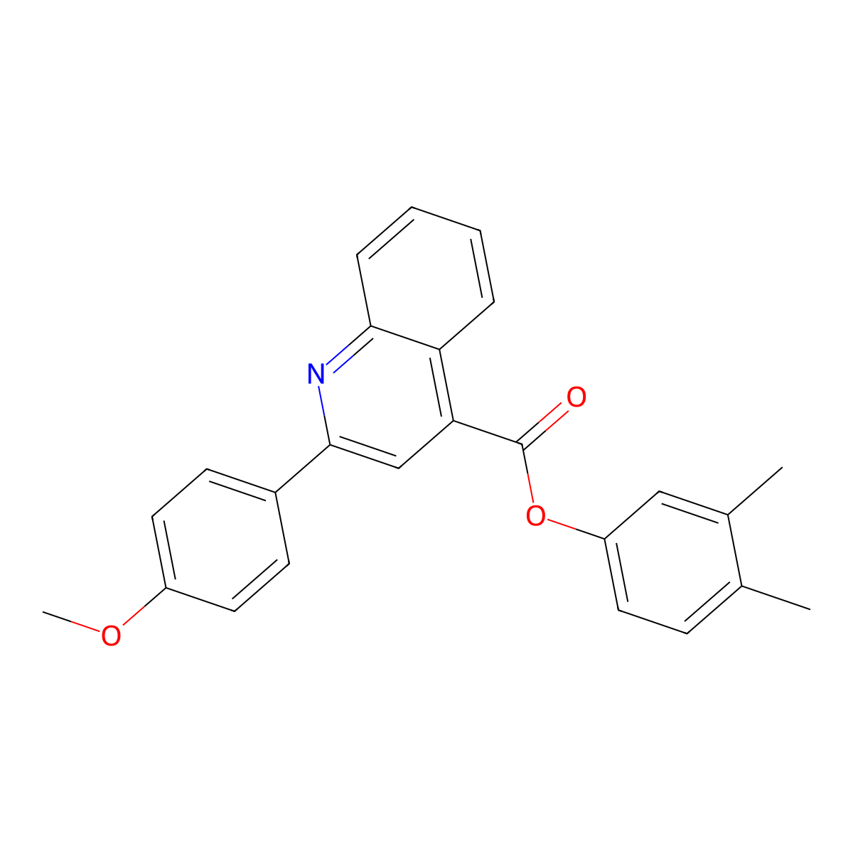 3,4-Dimethylphenyl 2-(4-methoxyphenyl)quinoline-4-carboxylate molecular structure, CAS 355433-87-3