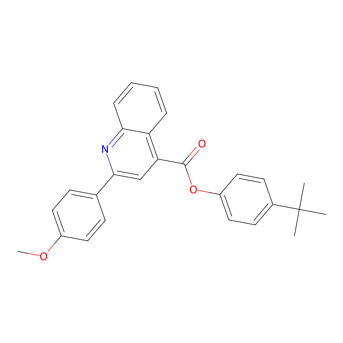 4-Tert-butylphenyl 2-(4-methoxyphenyl)-4-quinolinecarboxylate molecular structure, CAS 355433-88-4