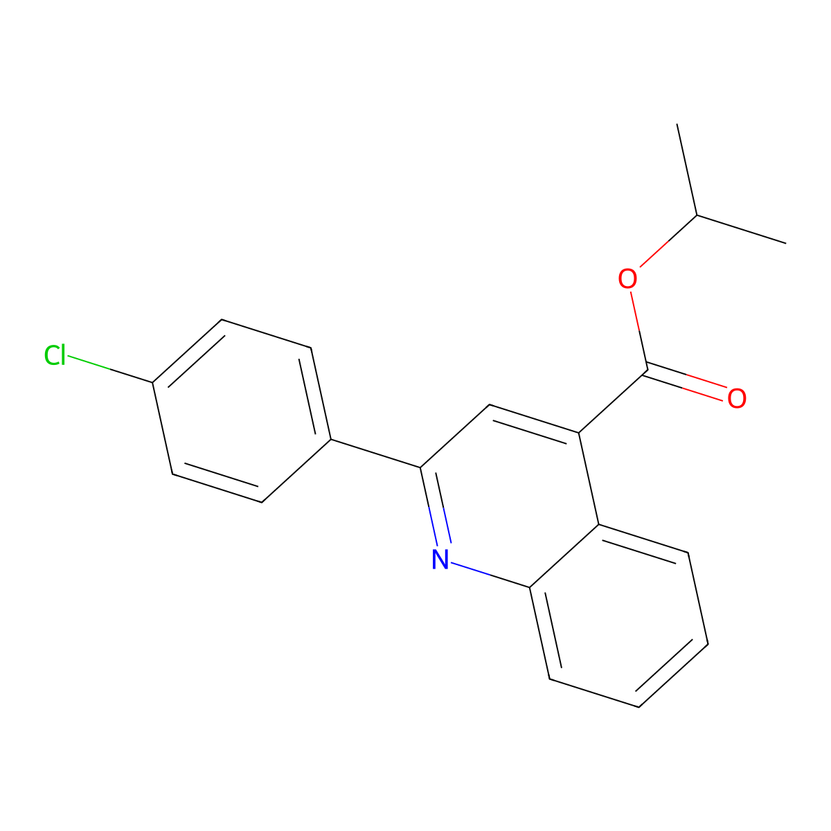 Isopropyl 2-(4-chlorophenyl)-4-quinolinecarboxylate molecular structure, CAS 355433-91-9