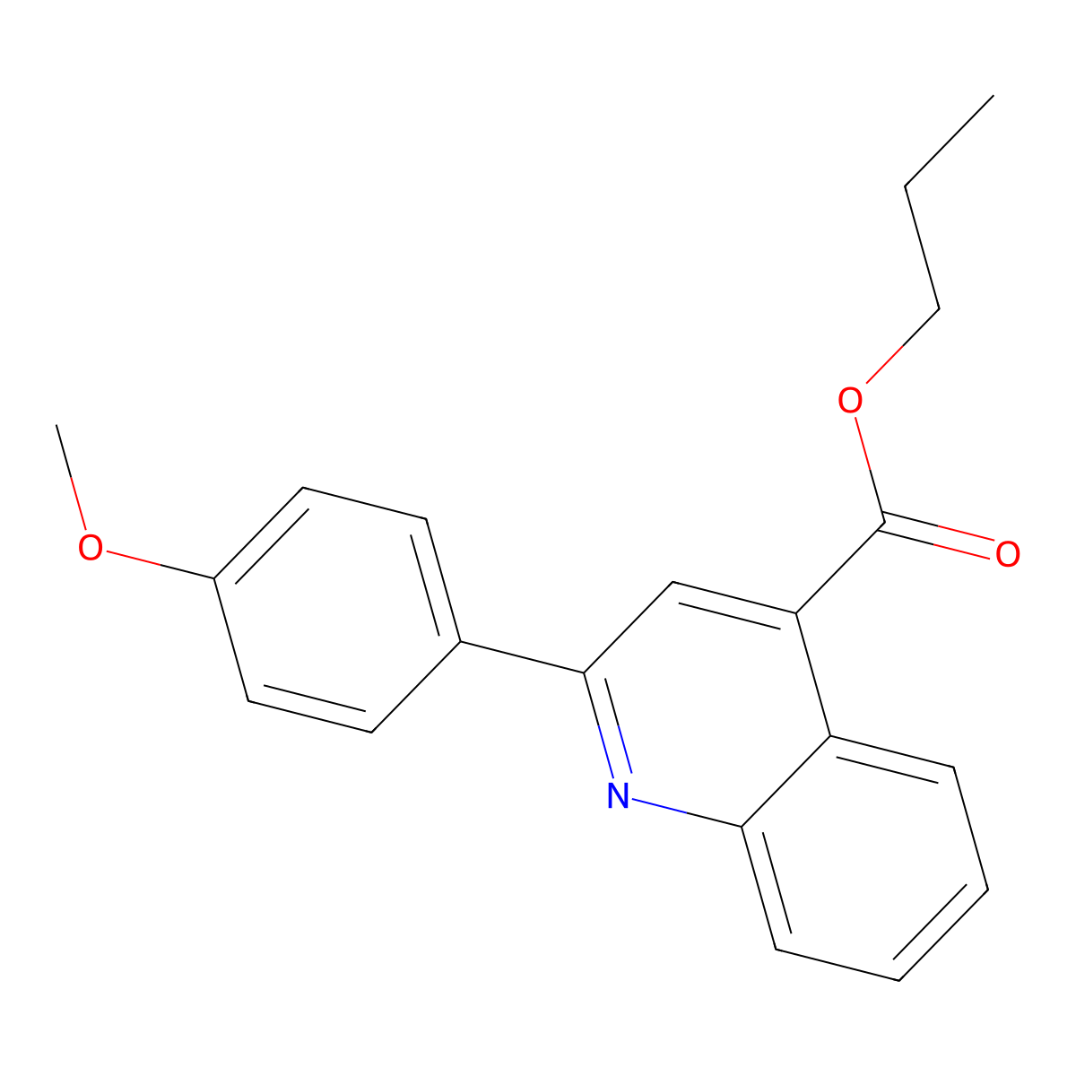 Propyl 2-(4-methoxyphenyl)quinoline-4-carboxylate molecular structure, CAS 355433-94-2