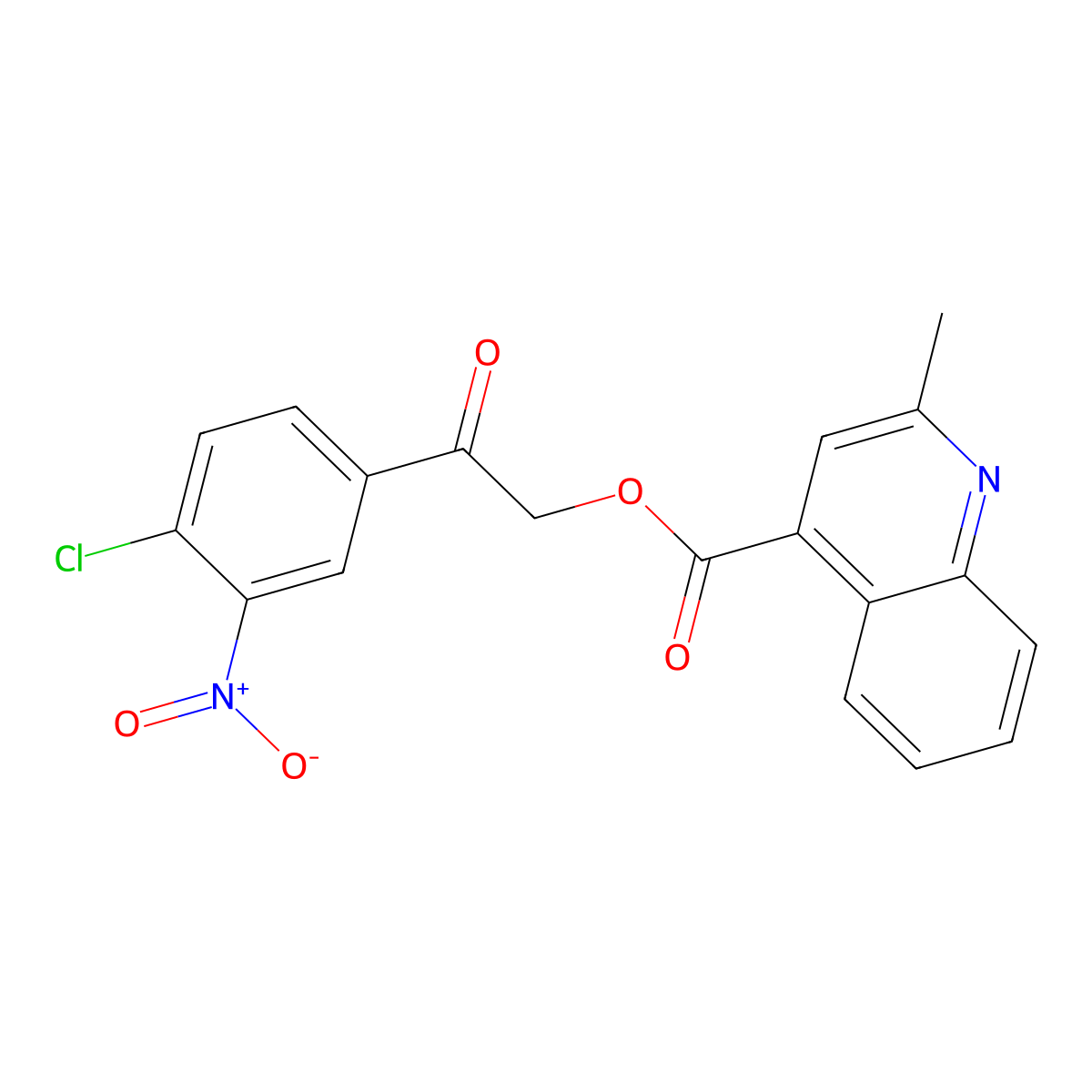 2-(4-Chloro-3-nitrophenyl)-2-oxoethyl 2-methylquinoline-4-carboxylate molecular structure, CAS 355433-95-3