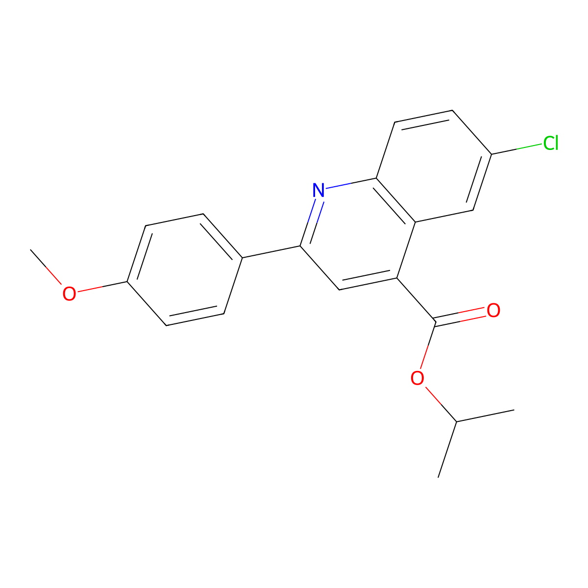 Propan-2-yl 6-chloro-2-(4-methoxyphenyl)quinoline-4-carboxylate molecular structure, CAS 355433-98-6