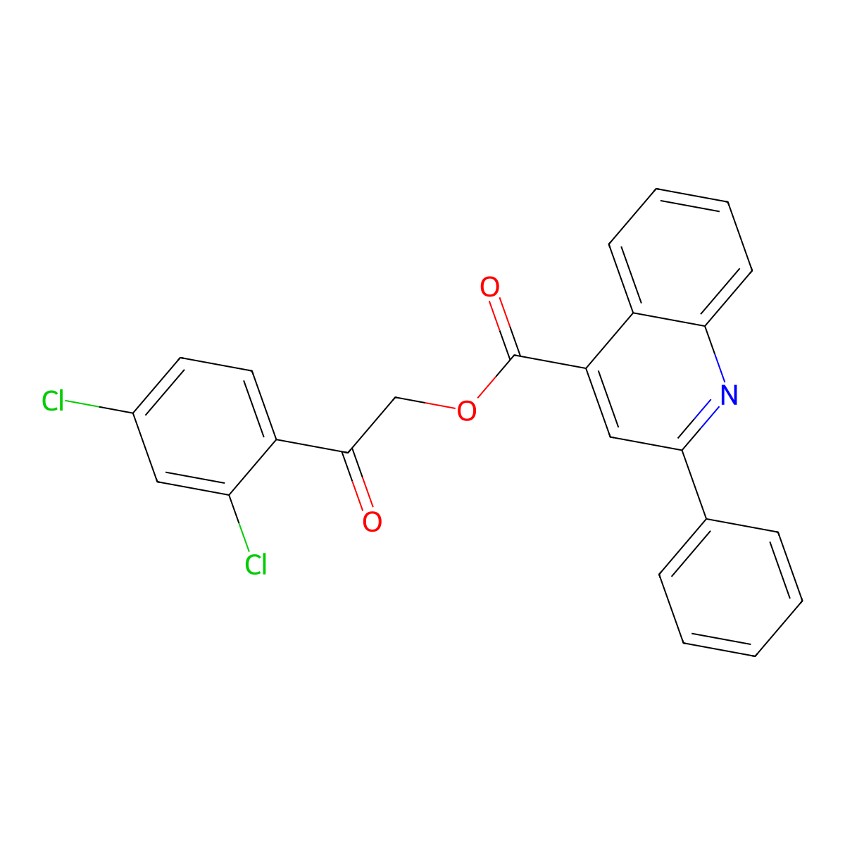 2-(2,4-Dichlorophenyl)-2-oxoethyl 2-phenyl-4-quinolinecarboxylate molecular structure, CAS 355434-00-3
