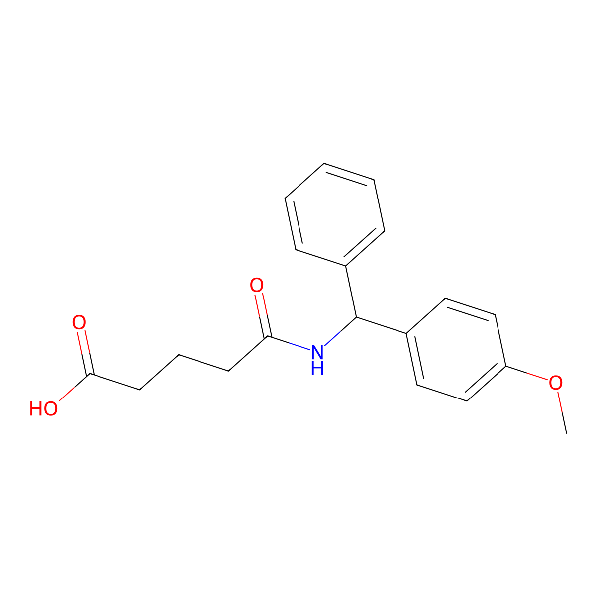 4-{N-[(4-methoxyphenyl)phenylmethyl]carbamoyl}butanoic acid molecular structure, CAS 355435-22-2