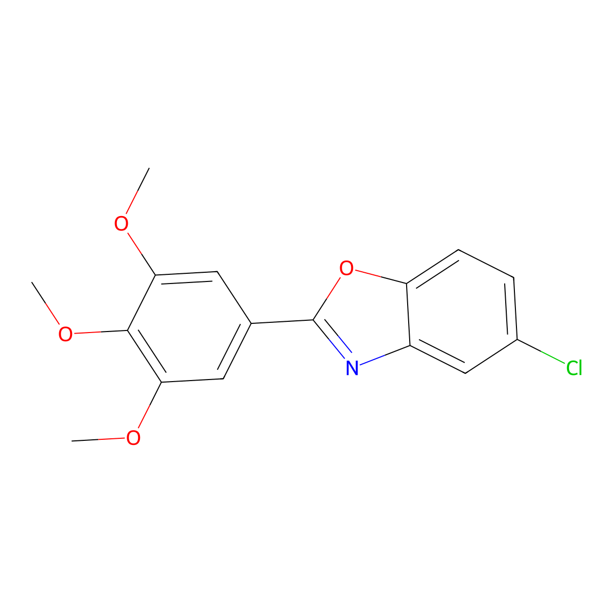 5-Chloro-2-(3,4,5-trimethoxyphenyl)-1,3-benzoxazole molecular structure, CAS 355435-28-8