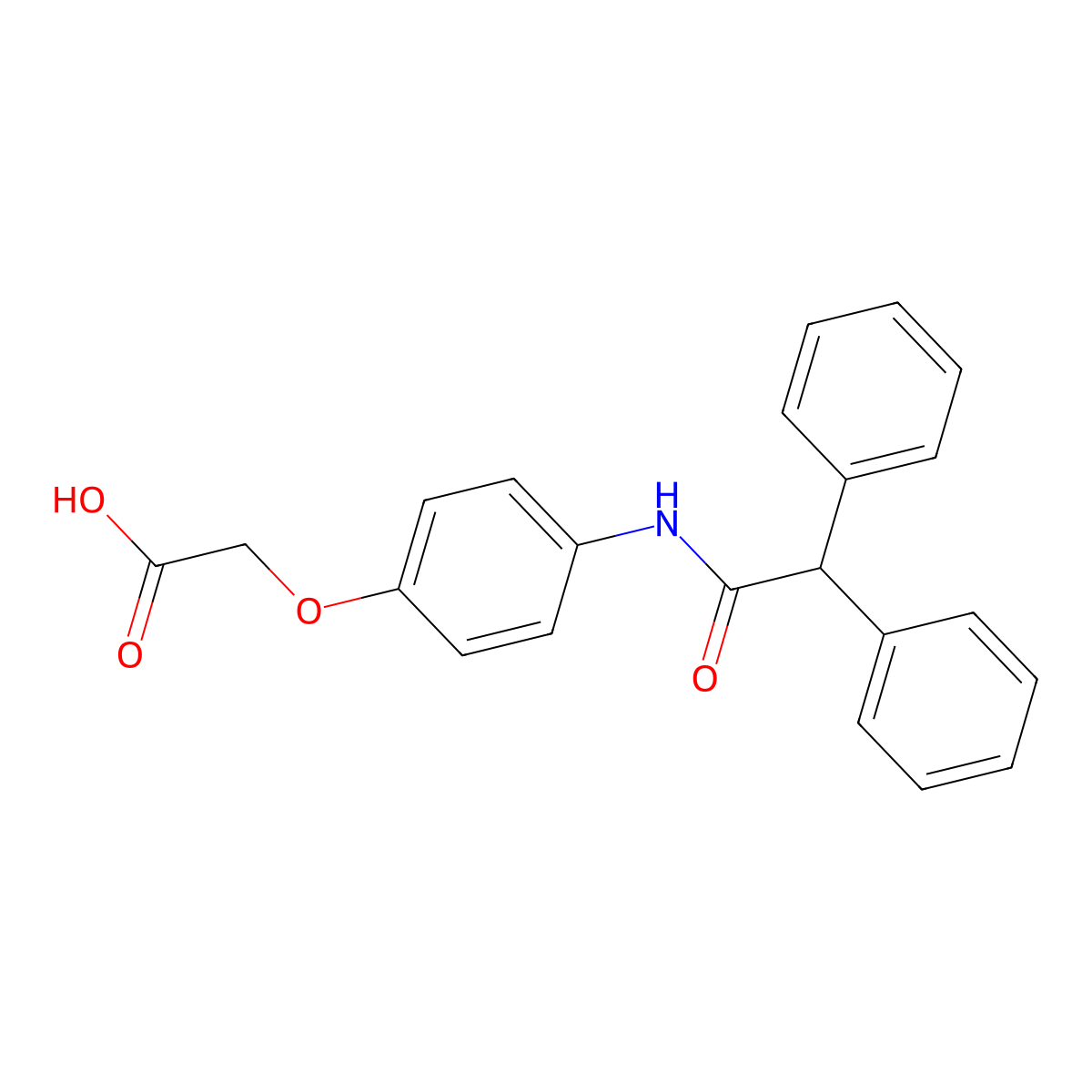 {4-[(Diphenylacetyl)amino]phenoxy}acetic acid molecular structure, CAS 355435-31-3