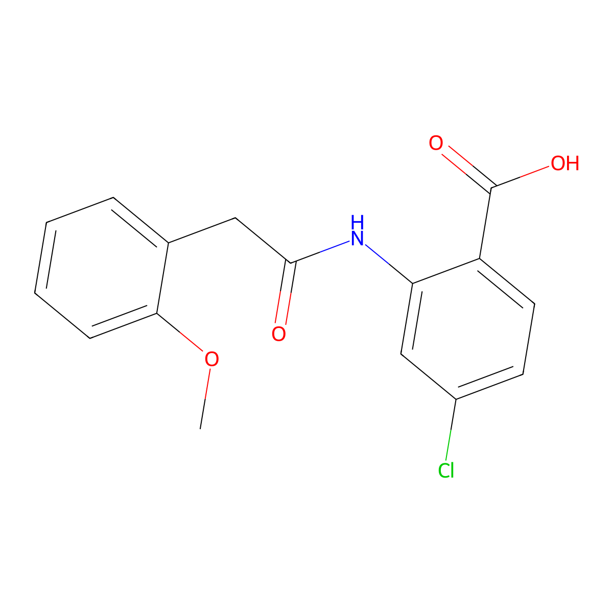 4-Chloro-2-{[(2-methoxyphenyl)acetyl]amino}benzoic acid molecular structure, CAS 355435-35-7