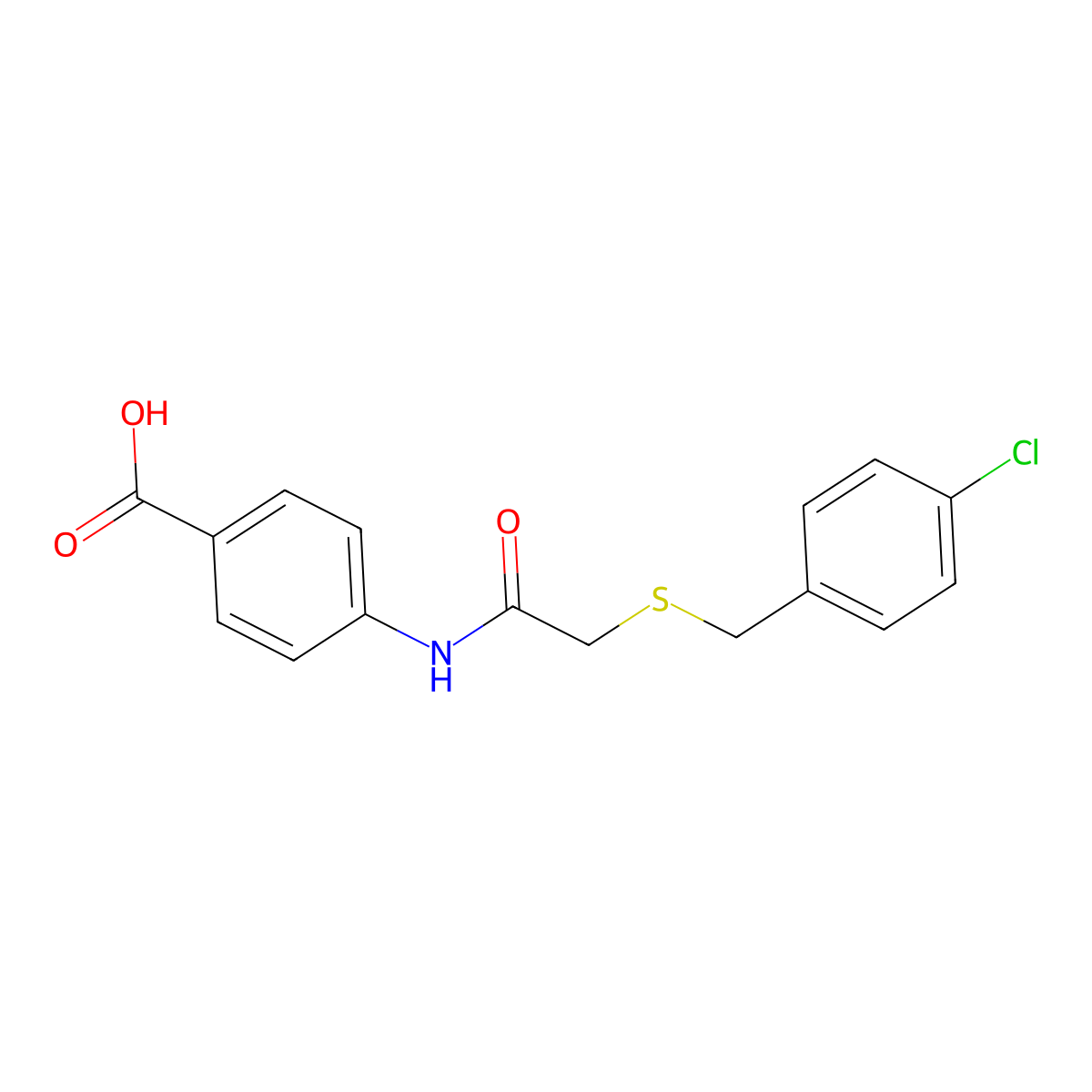 4-[[2-[(4-chlorophenyl)methylsulfanyl]acetyl]amino]benzoic Acid molecular structure, CAS 355435-36-8