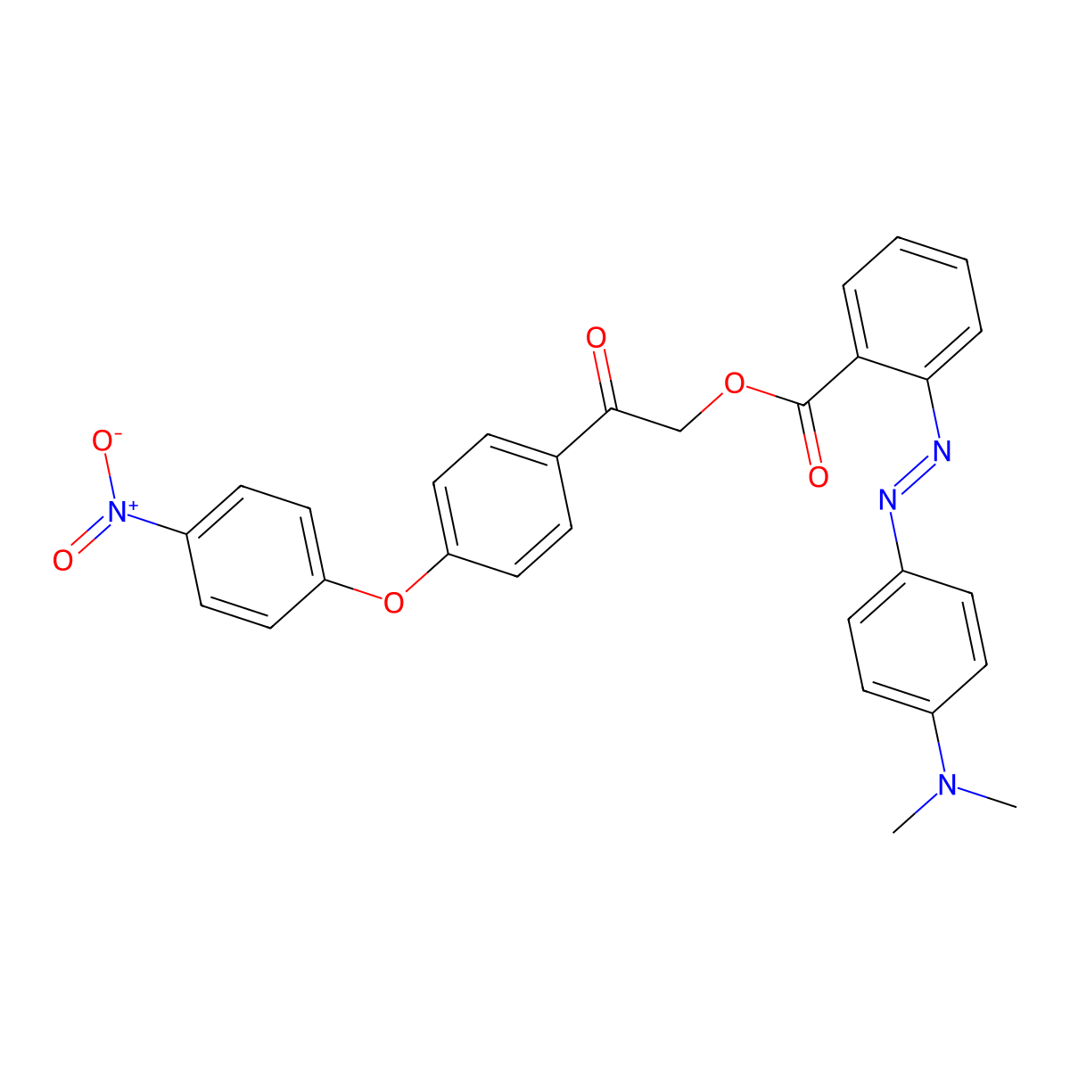 2-(4-{4-Nitrophenoxy}phenyl)-2-oxoethyl 2-{[4-(dimethylamino)phenyl]diazenyl}benzoate molecular structure, CAS 355435-49-3