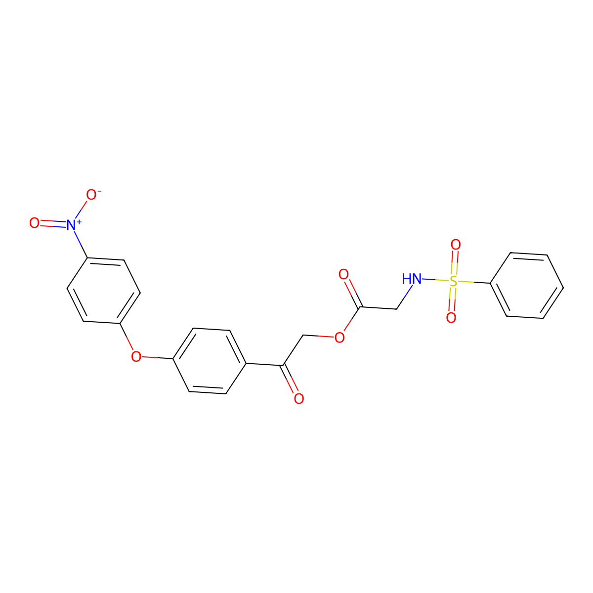 2-(4-{4-Nitrophenoxy}phenyl)-2-oxoethyl [(phenylsulfonyl)amino]acetate molecular structure, CAS 355435-50-6