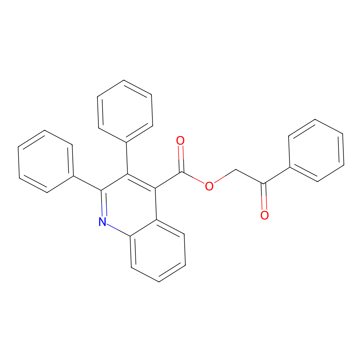 Phenacyl 2,3-diphenylquinoline-4-carboxylate molecular structure, CAS 355435-60-8