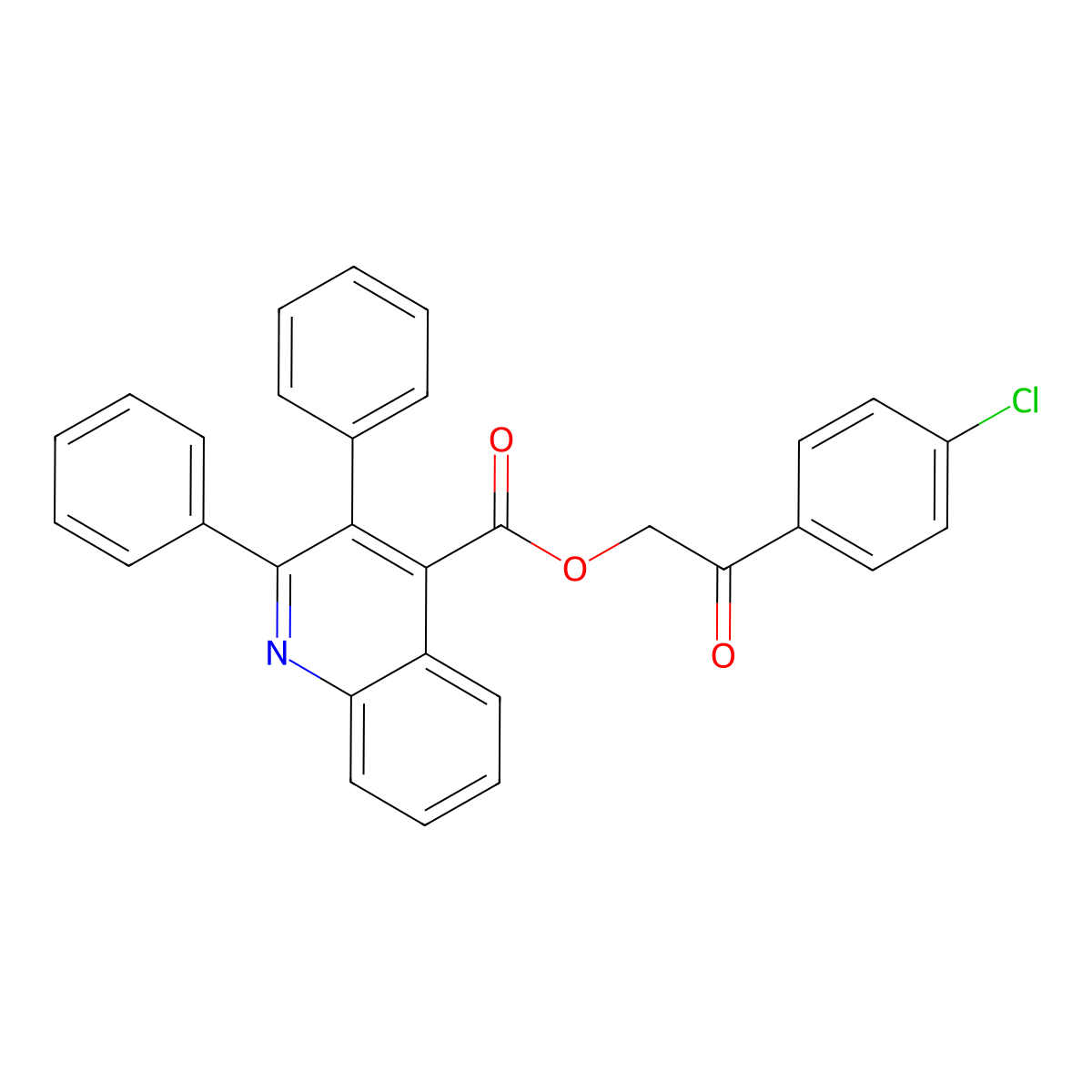 2-(4-Chlorophenyl)-2-oxoethyl 2,3-diphenyl-4-quinolinecarboxylate molecular structure, CAS 355435-61-9