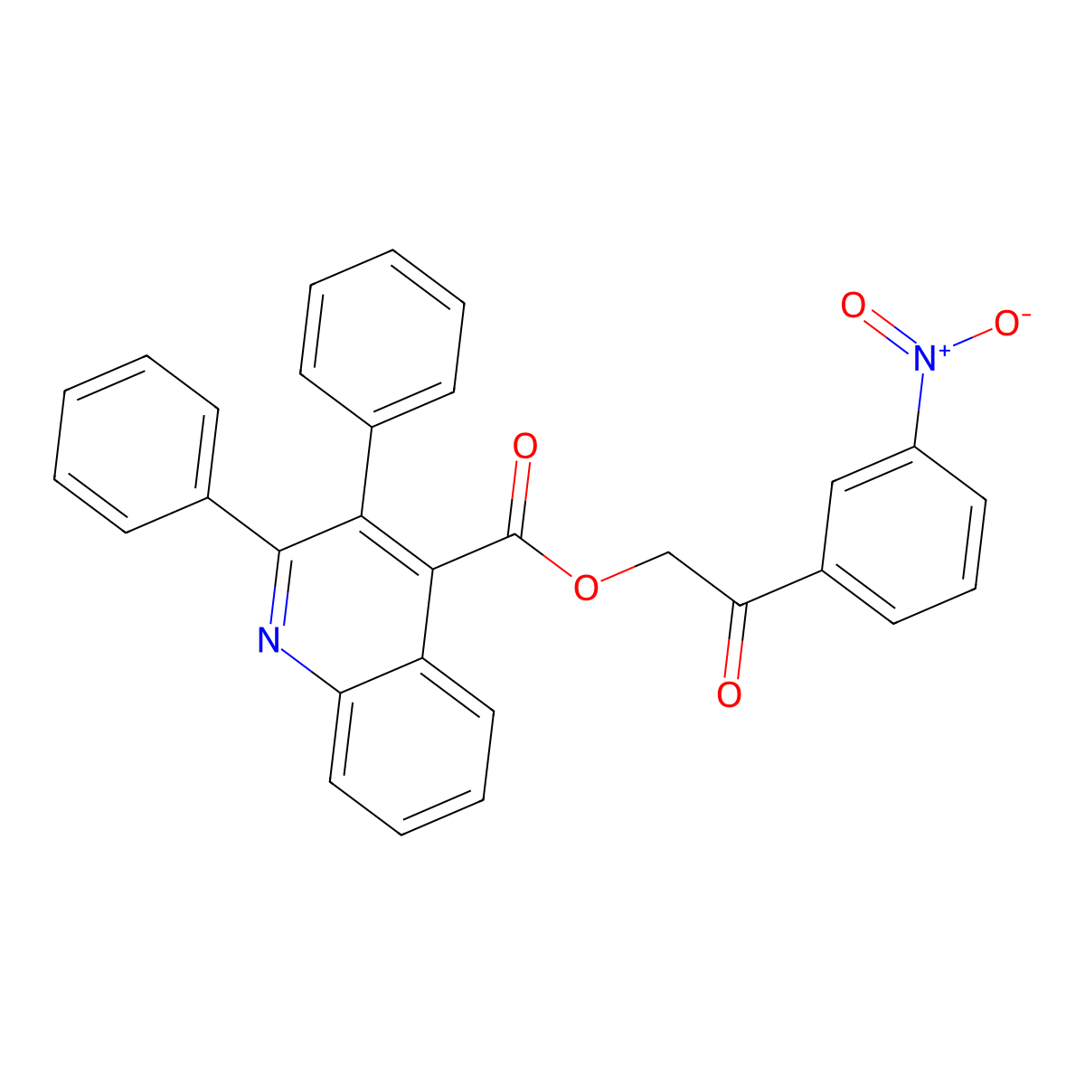 2-(3-Nitrophenyl)-2-oxoethyl 2,3-diphenylquinoline-4-carboxylate molecular structure, CAS 355435-63-1