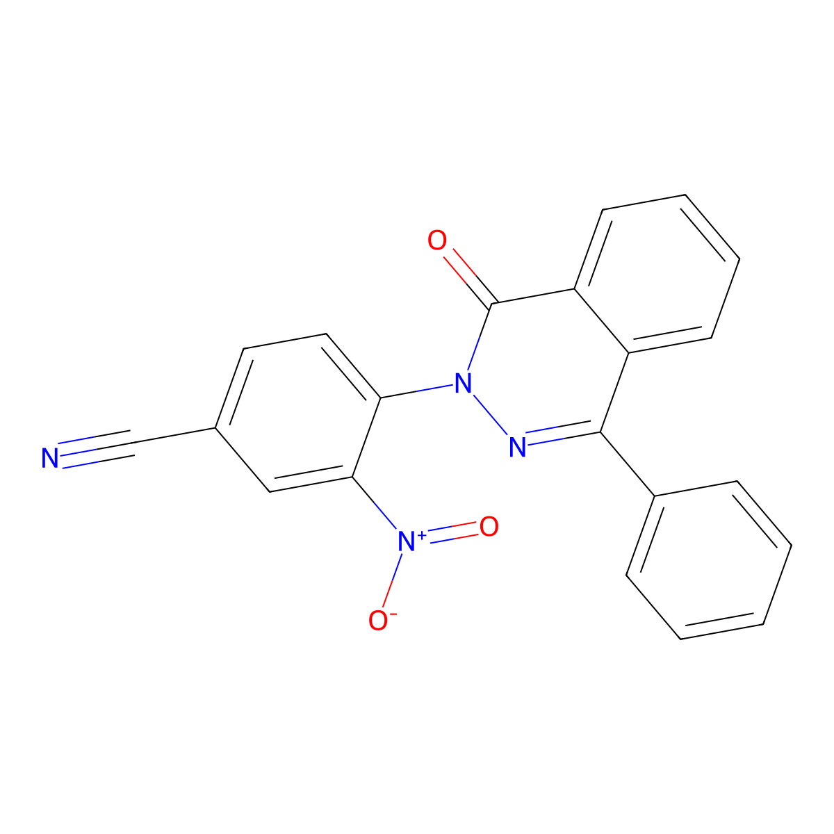 3-nitro-4-(1-oxo-4-phenylphthalazin-2(1H)-yl)benzonitrile molecular structure, CAS 355435-65-3
