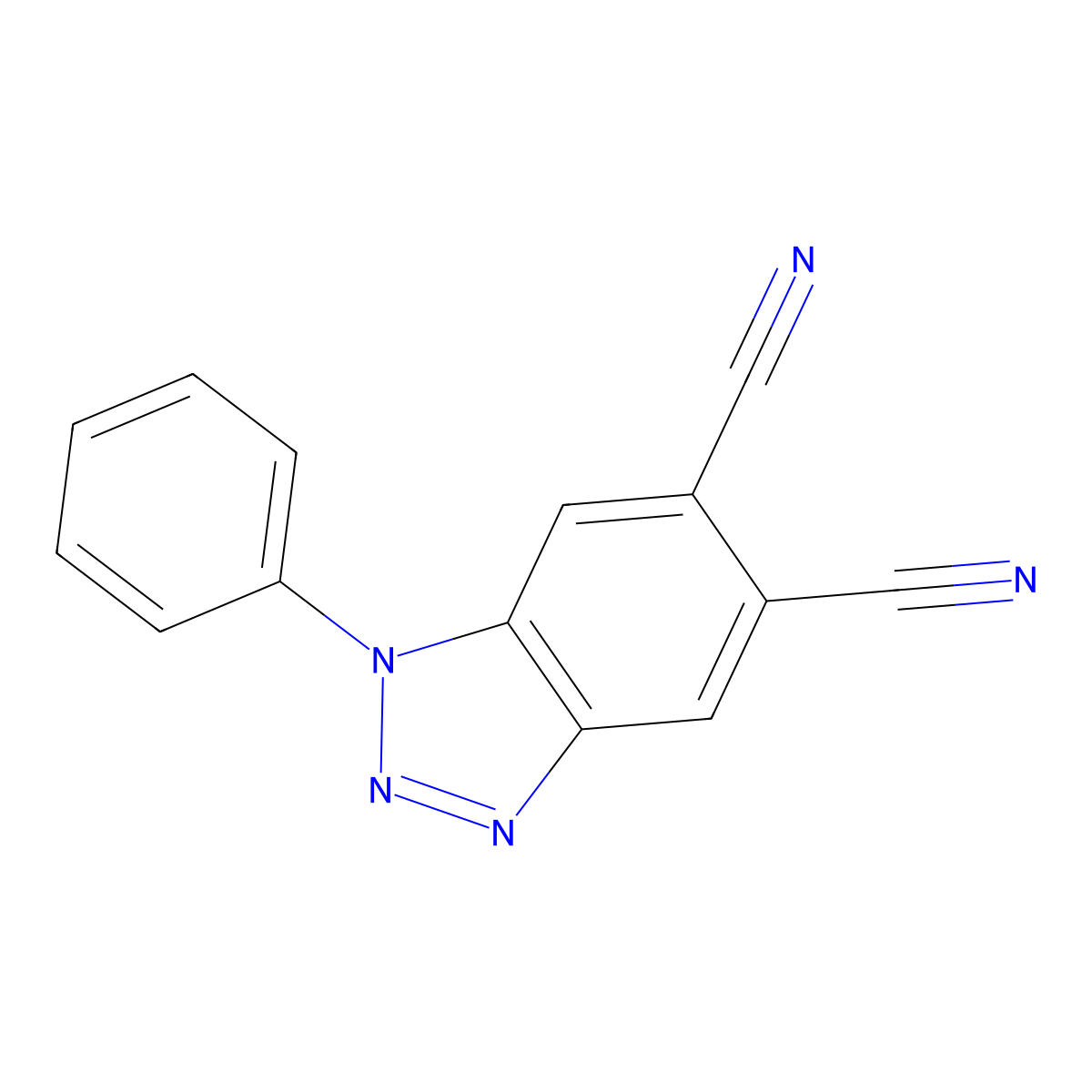 1-phenyl-1H-1,2,3-benzotriazole-5,6-dicarbonitrile molecular structure, CAS 355435-67-5