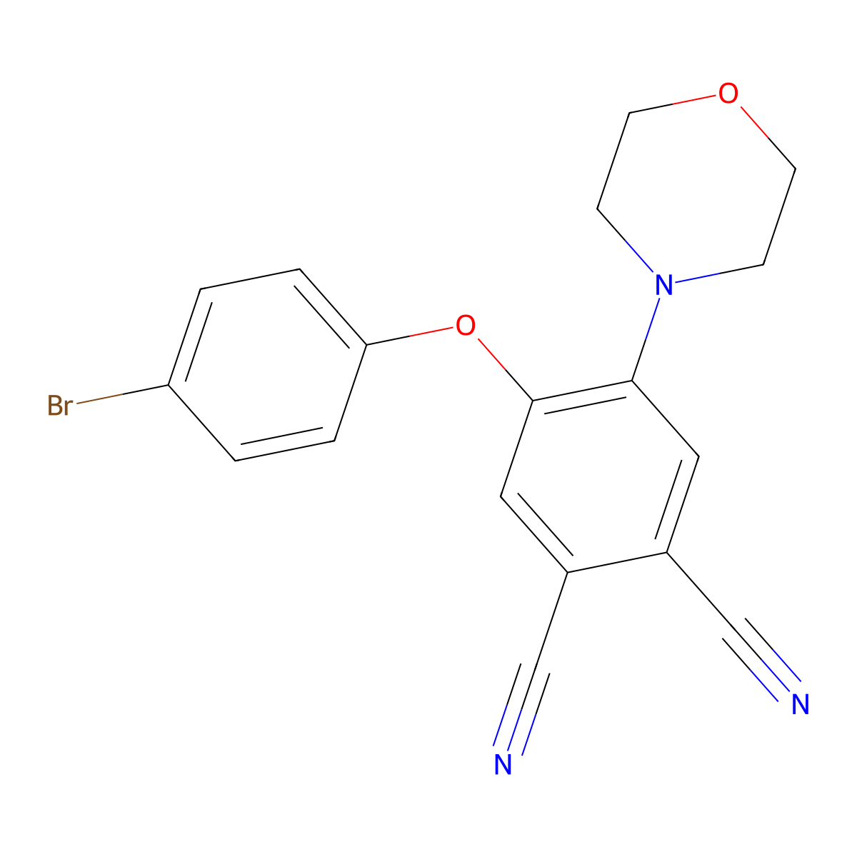 4-(4-Bromophenoxy)-5-(4-morpholinyl)phthalonitrile molecular structure, CAS 355435-69-7