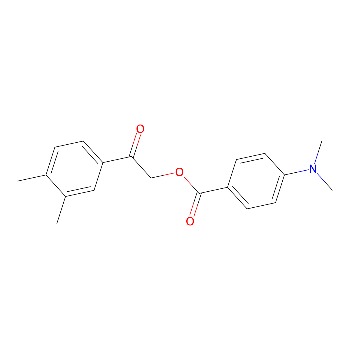 2-(3,4-Dimethylphenyl)-2-oxoethyl 4-(dimethylamino)benzoate molecular structure, CAS 355435-82-4