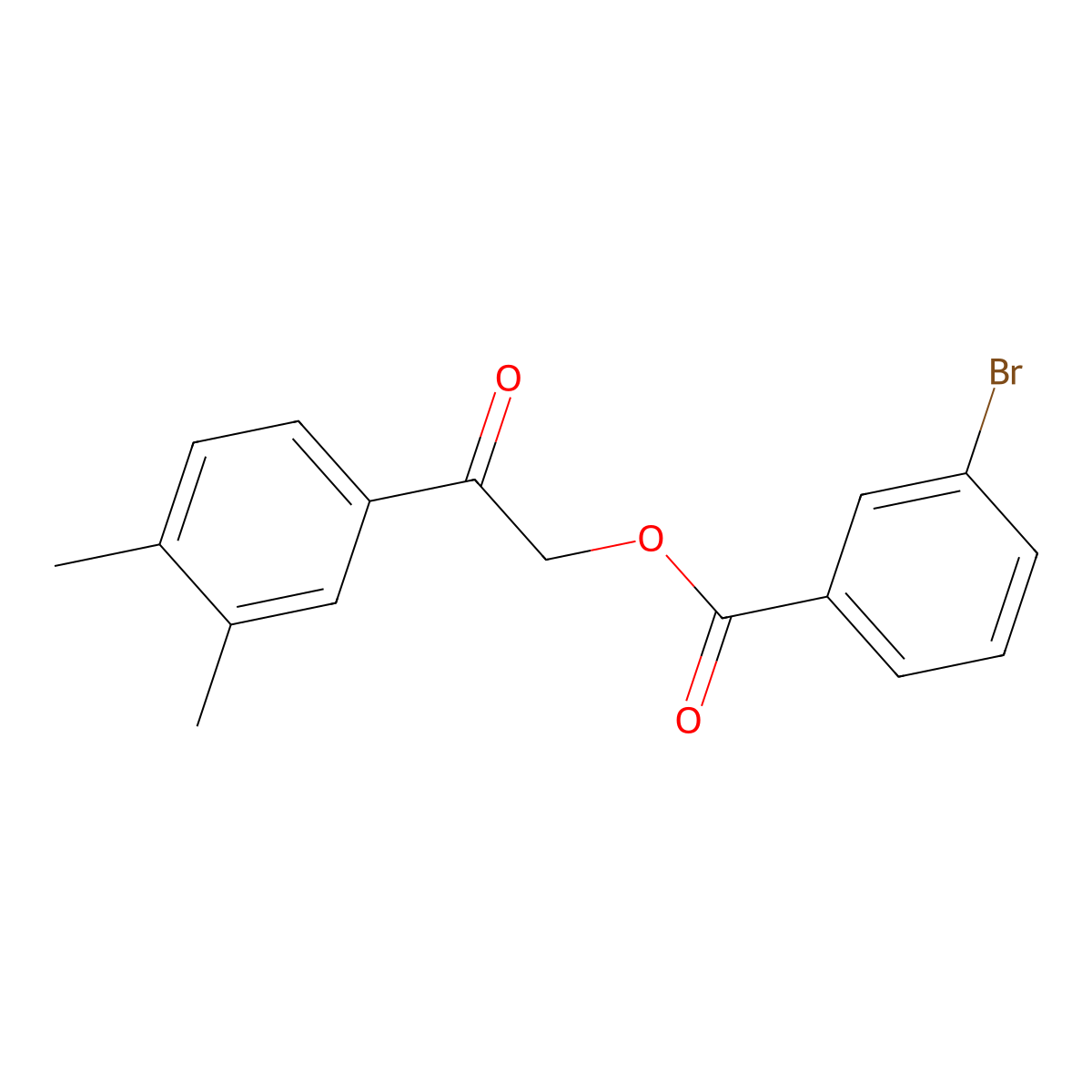 2-(3,4-Dimethylphenyl)-2-oxoethyl 3-bromobenzoate molecular structure, CAS 355435-99-3