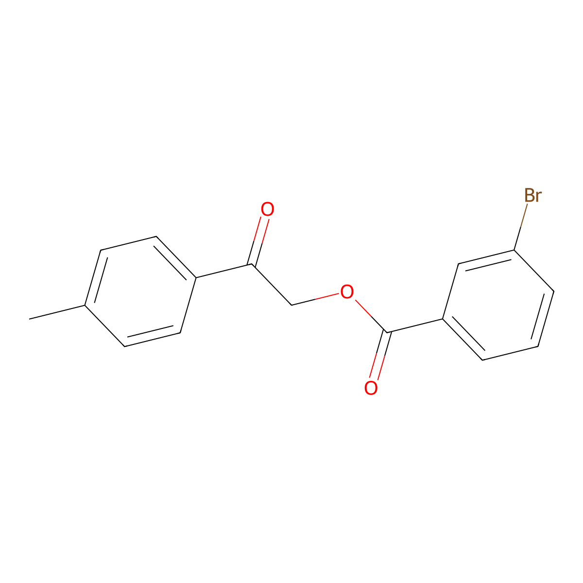 2-(4-Methylphenyl)-2-oxoethyl 3-bromobenzoate molecular structure, CAS 355436-01-0