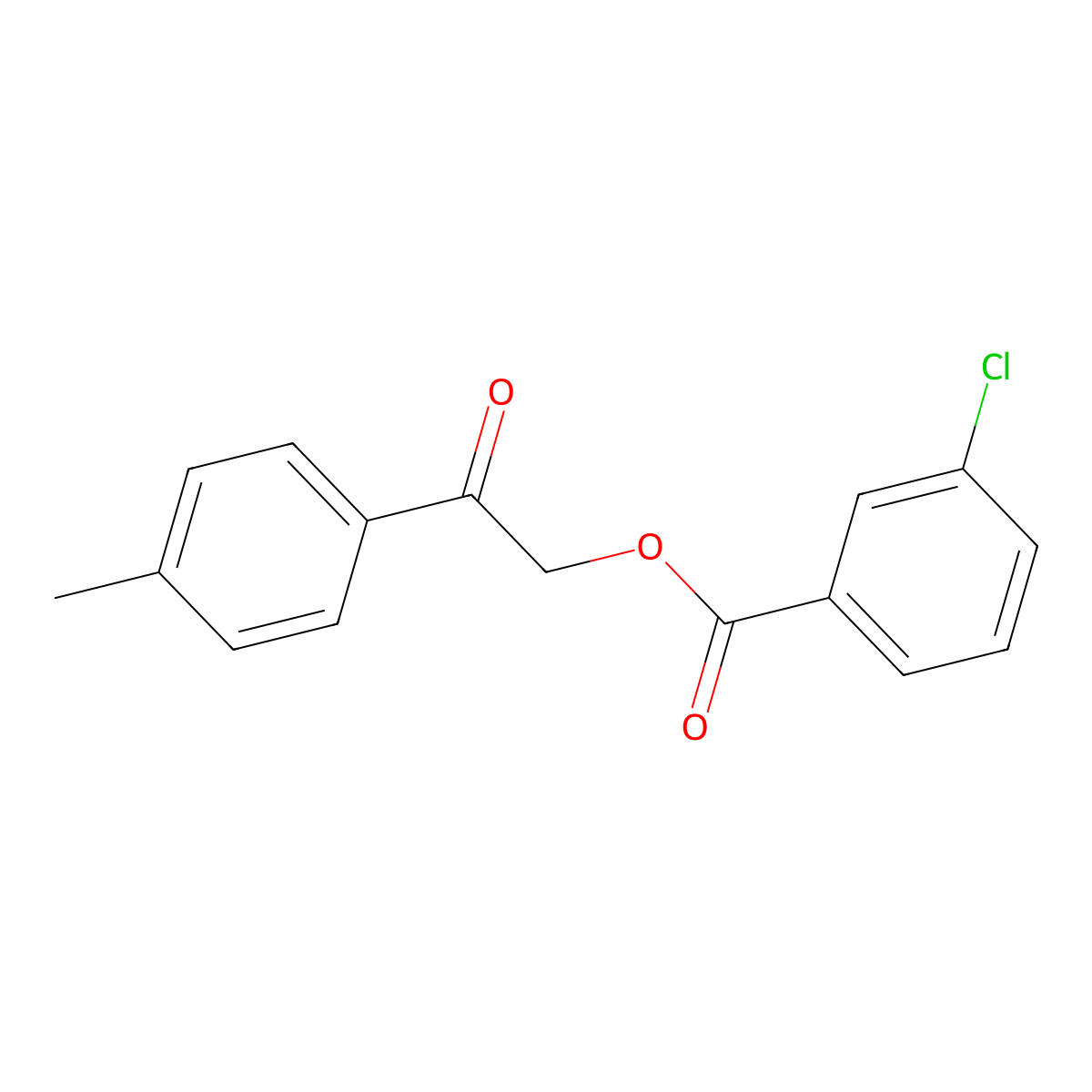 2-(4-Methylphenyl)-2-oxoethyl 3-chlorobenzoate molecular structure, CAS 355436-06-5