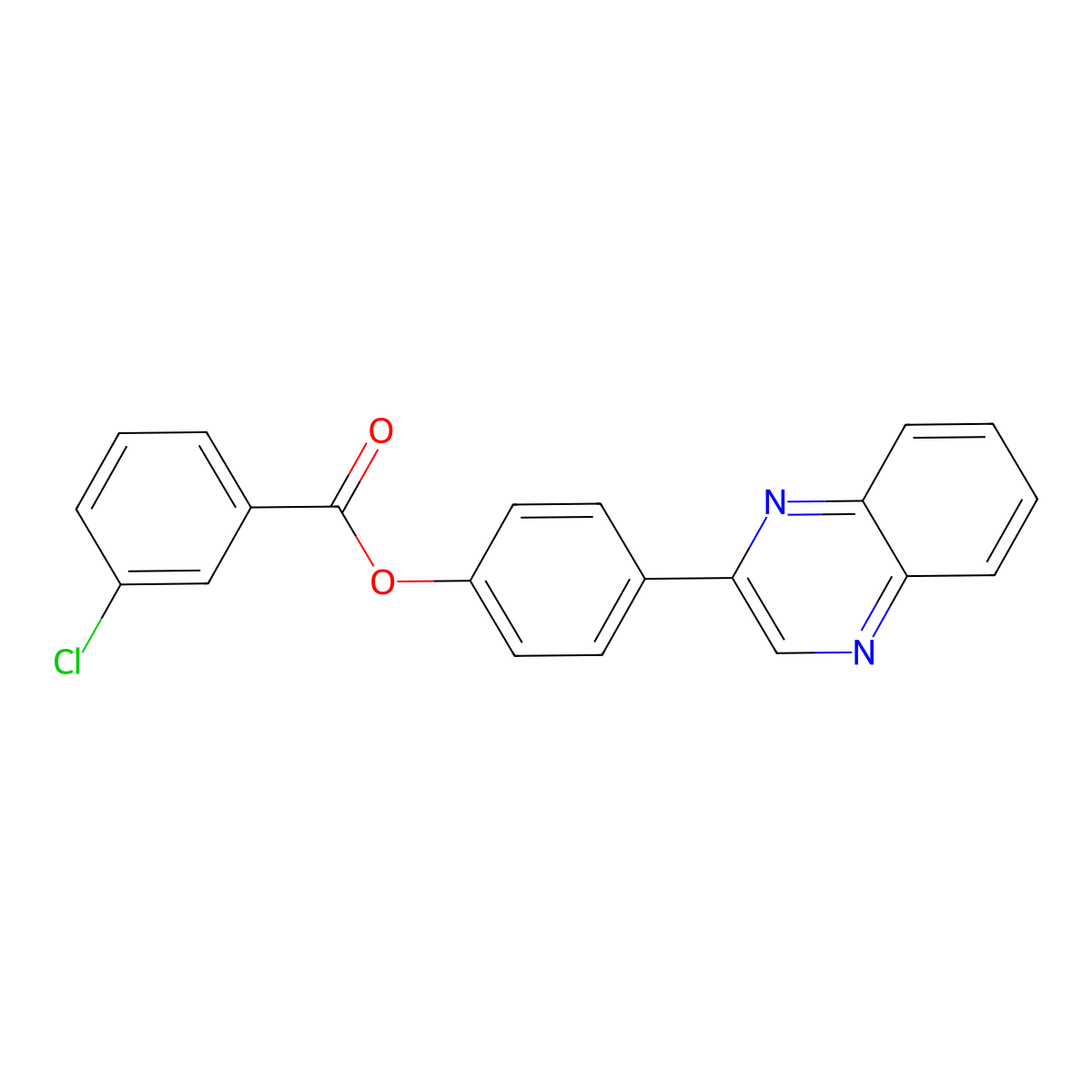 4-(2-Quinoxalinyl)phenyl 3-chlorobenzoate molecular structure, CAS 355436-13-4