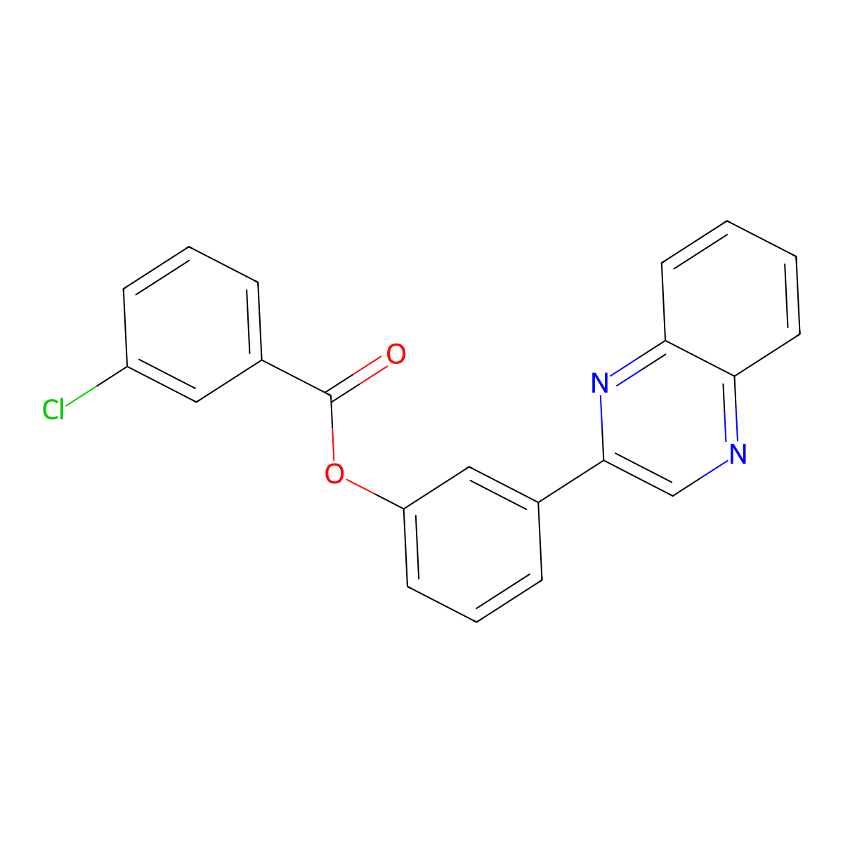 3-(2-Quinoxalinyl)phenyl 3-chlorobenzoate molecular structure, CAS 355436-14-5