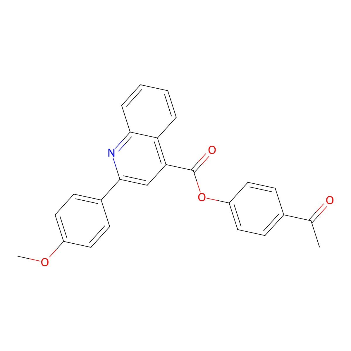 4-Acetylphenyl 2-(4-methoxyphenyl)quinoline-4-carboxylate molecular structure, CAS 355436-22-5