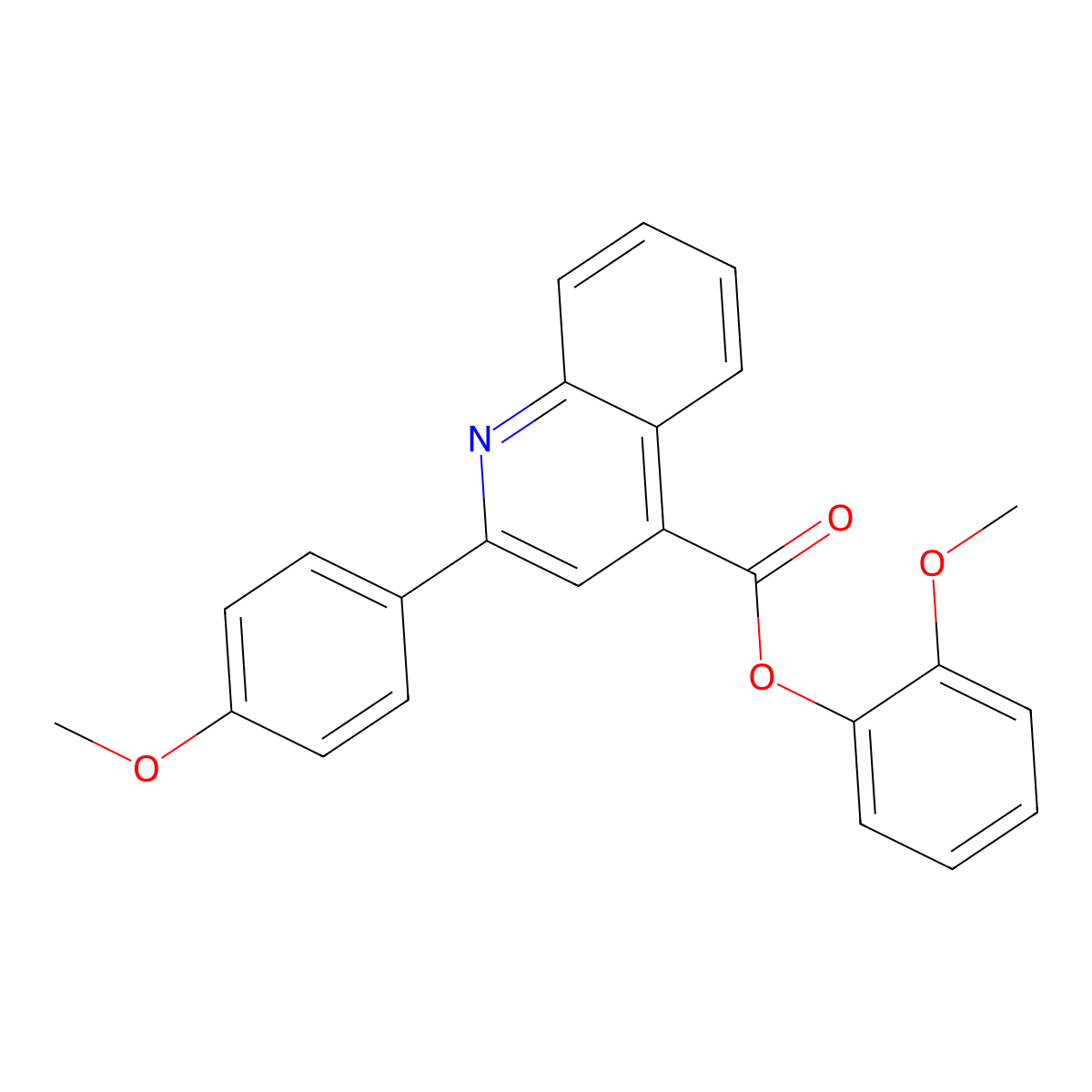 2-Methoxyphenyl 2-(4-methoxyphenyl)quinoline-4-carboxylate molecular structure, CAS 355436-23-6