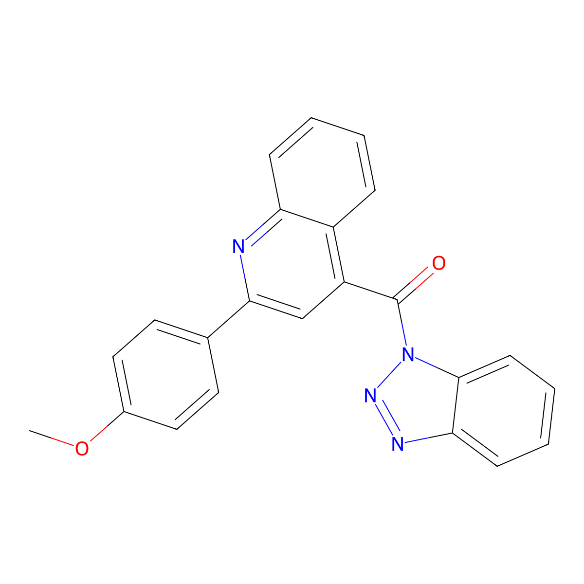 Benzotriazol-1-yl-[2-(4-methoxyphenyl)quinolin-4-yl]methanone molecular structure, CAS 355436-25-8