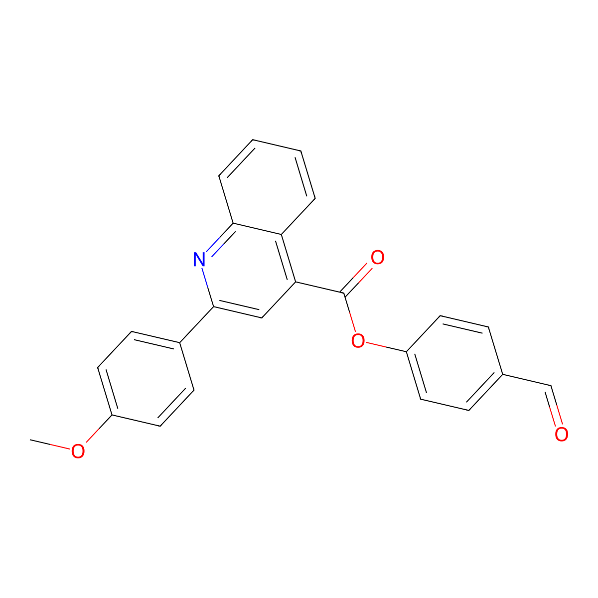 4-Formylphenyl 2-(4-methoxyphenyl)quinoline-4-carboxylate molecular structure, CAS 355436-26-9