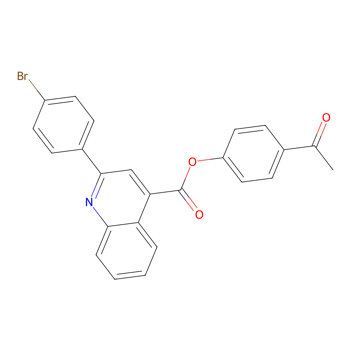 4-Acetylphenyl 2-(4-bromophenyl)quinoline-4-carboxylate molecular structure, CAS 355436-28-1