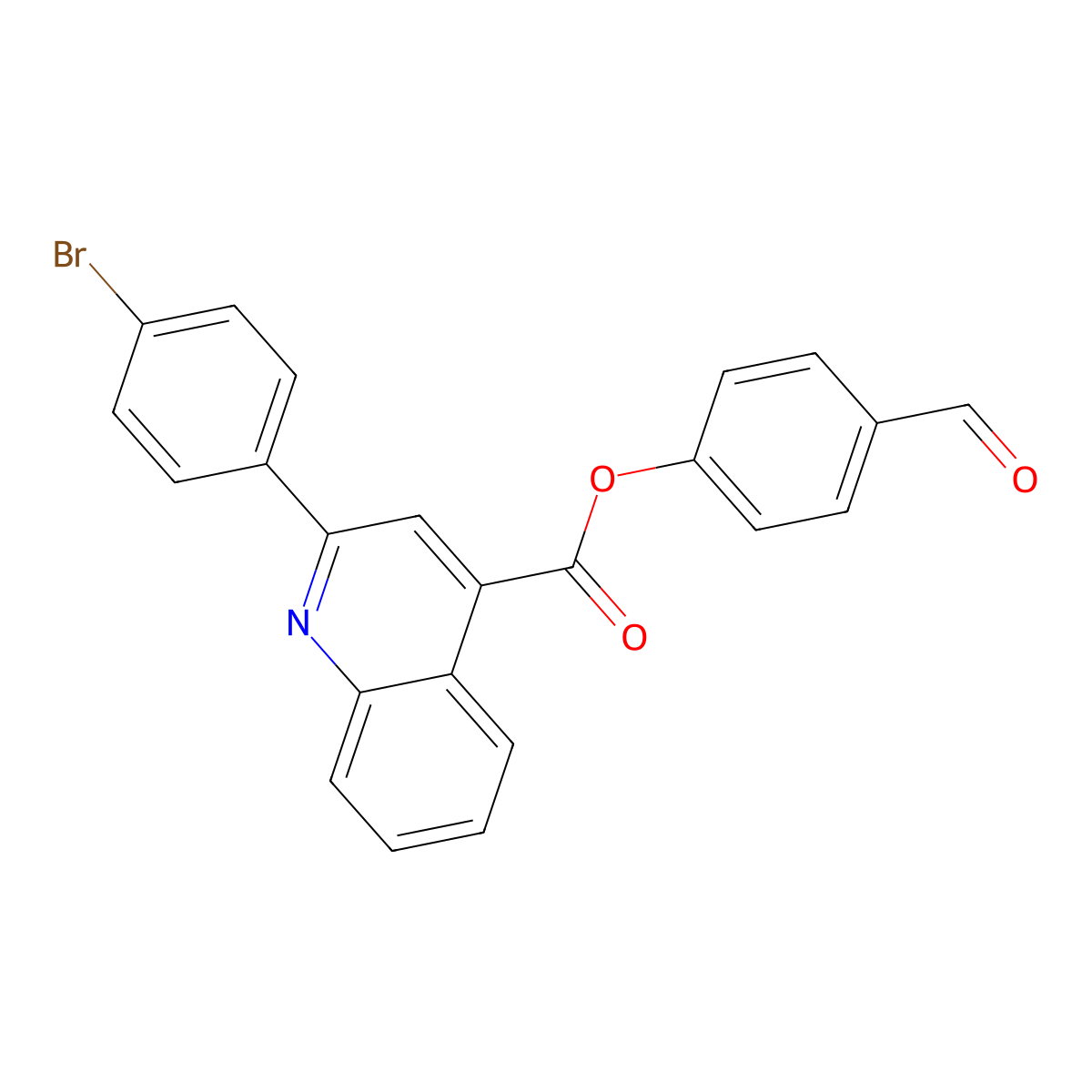 4-Formylphenyl 2-(4-bromophenyl)quinoline-4-carboxylate molecular structure, CAS 355436-29-2