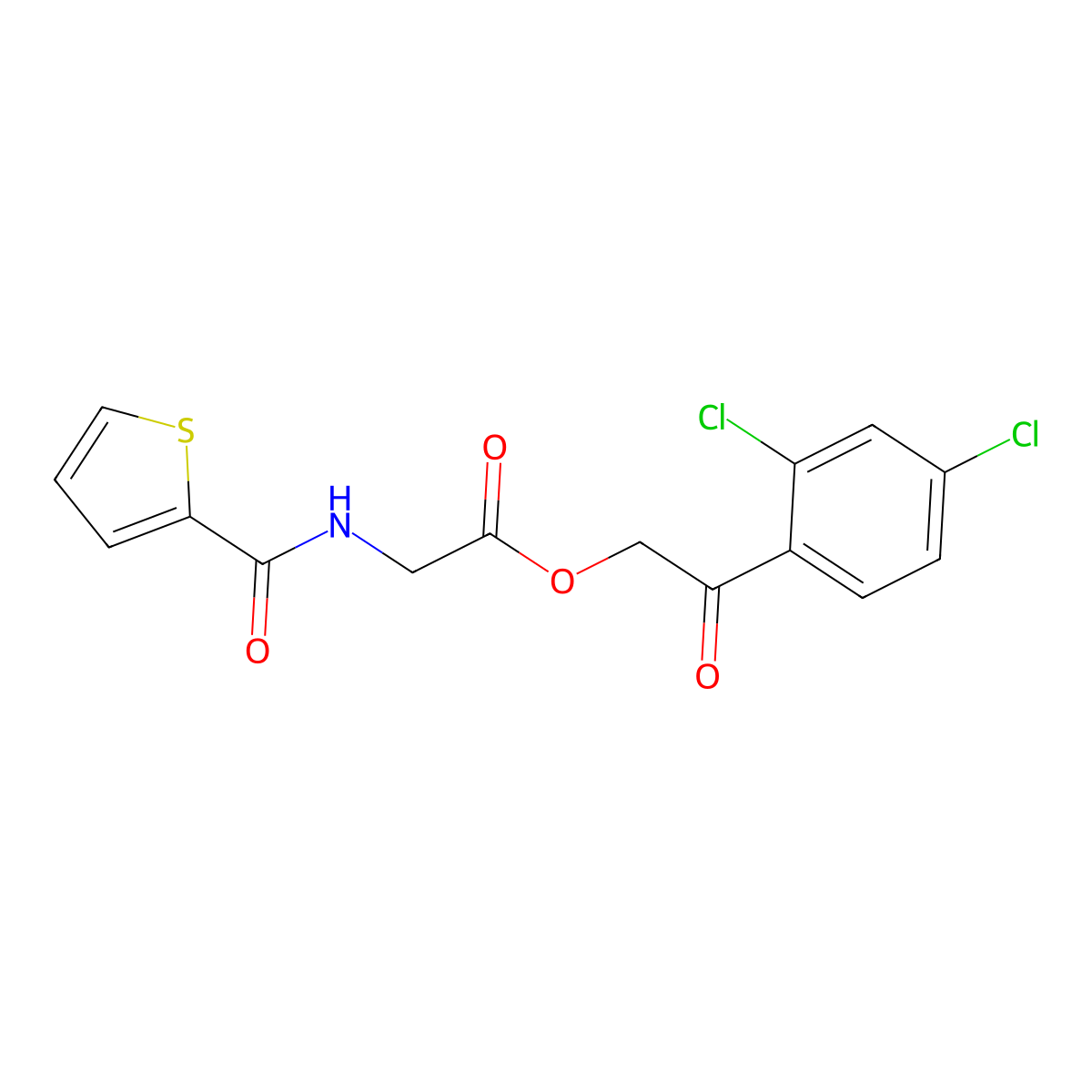 2-(2,4-Dichlorophenyl)-2-oxoethyl 2-(2-thienylcarbonylamino)acetate molecular structure, CAS 355436-42-9