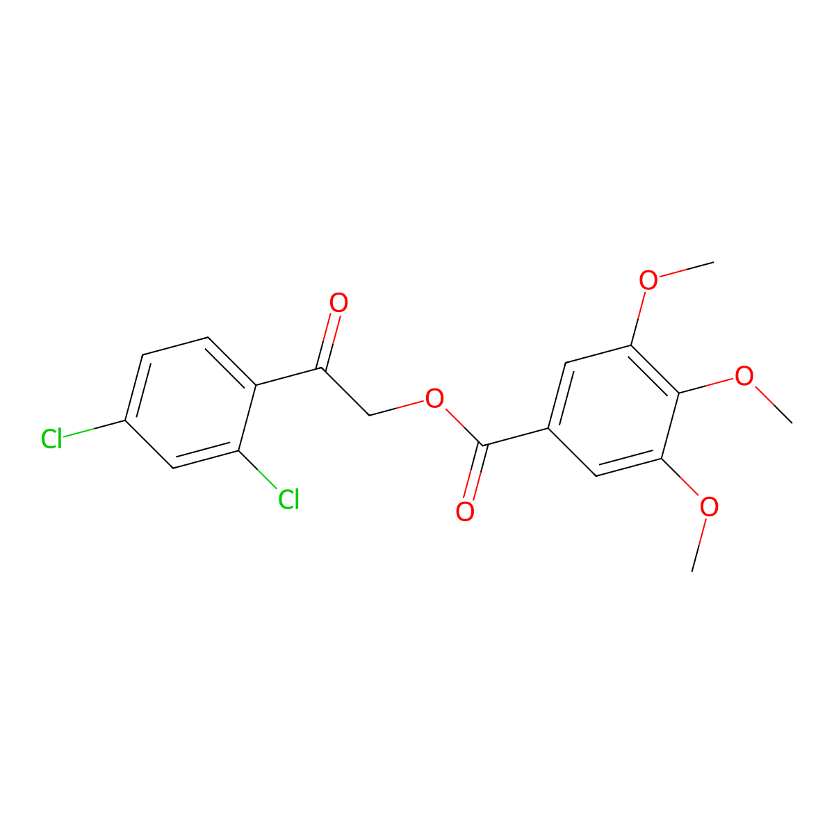 2-(2,4-Dichlorophenyl)-2-oxoethyl 3,4,5-trimethoxybenzoate molecular structure, CAS 355436-43-0