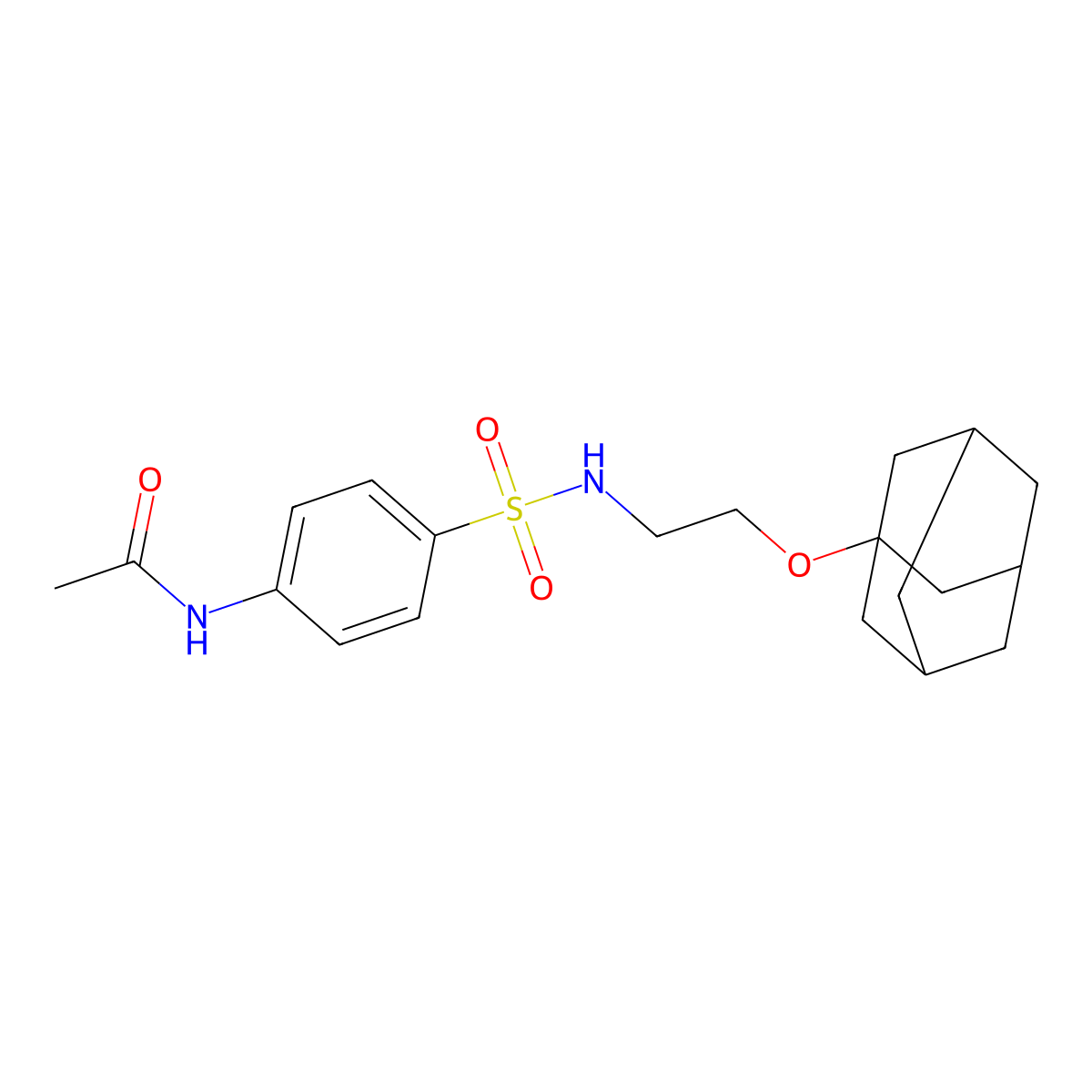 N-[4-[2-(1-adamantyloxy)ethylsulfamoyl]phenyl]acetamide molecular structure, CAS 355436-87-2