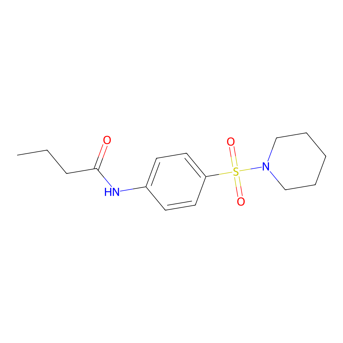 N-(4-piperidin-1-ylsulfonylphenyl)butanamide molecular structure, CAS 355436-96-3