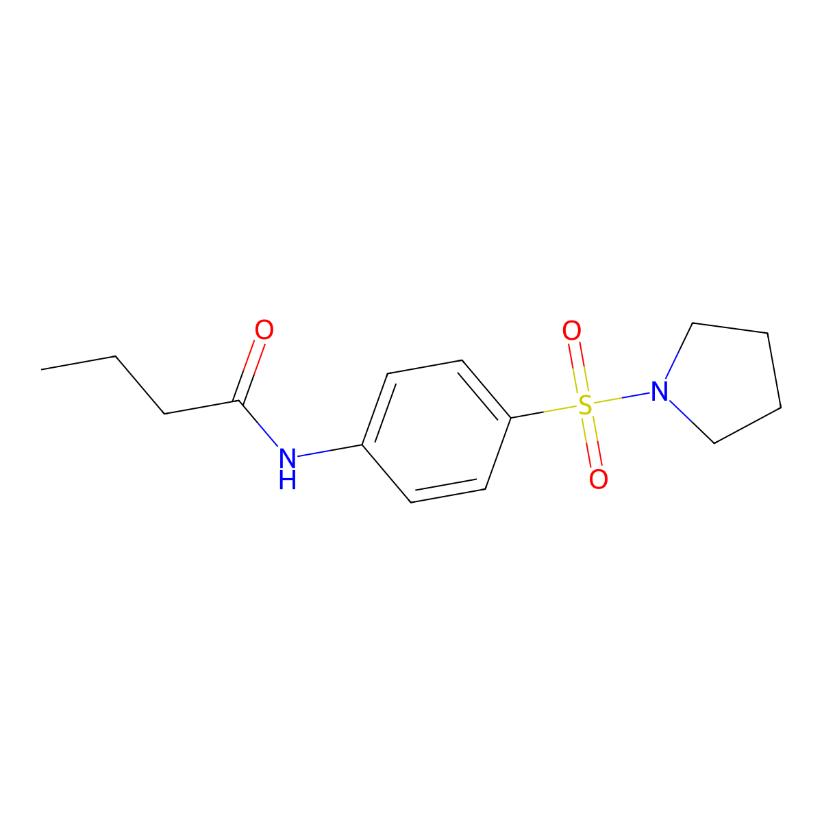 N-(4-pyrrolidin-1-ylsulfonylphenyl)butanamide molecular structure, CAS 355436-97-4