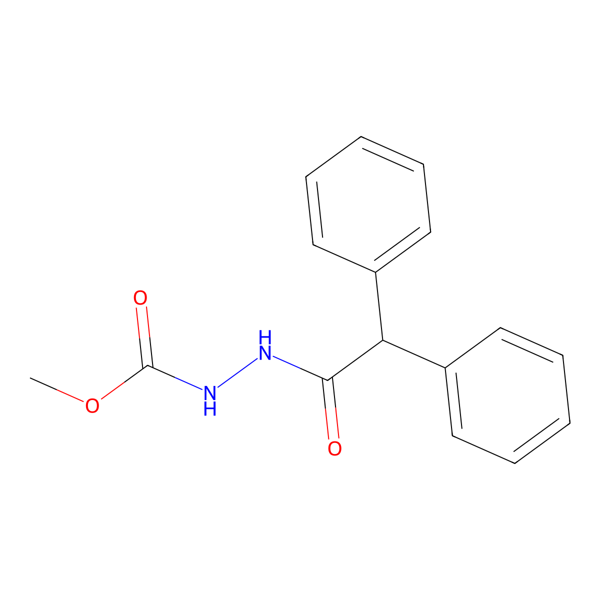 Methyl 2-(diphenylacetyl)hydrazinecarboxylate molecular structure, CAS 355437-03-5