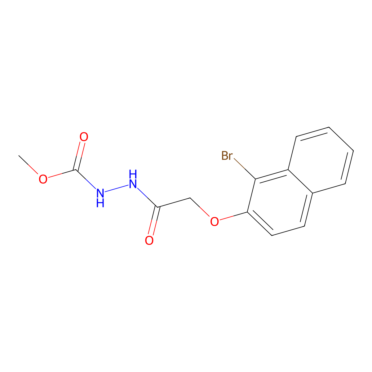 Methyl 2-{[(1-bromo-2-naphthyl)oxy]acetyl}hydrazinecarboxylate molecular structure, CAS 355437-04-6