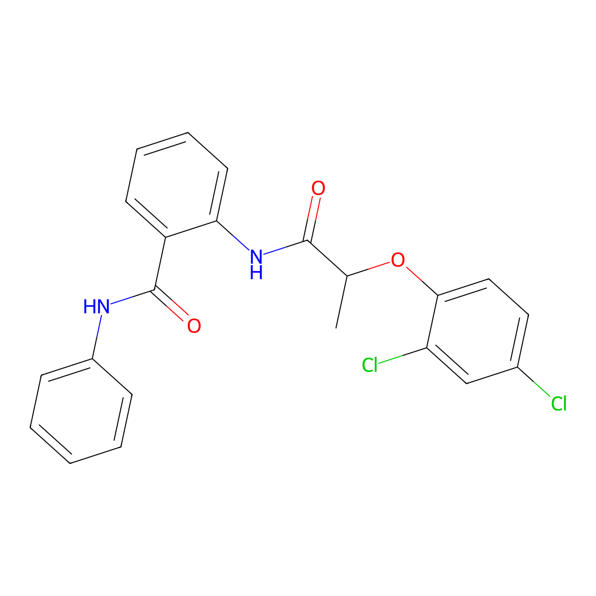 2-{[2-(2,4-dichlorophenoxy)propanoyl]amino}-N-phenylbenzamide molecular structure, CAS 355437-06-8