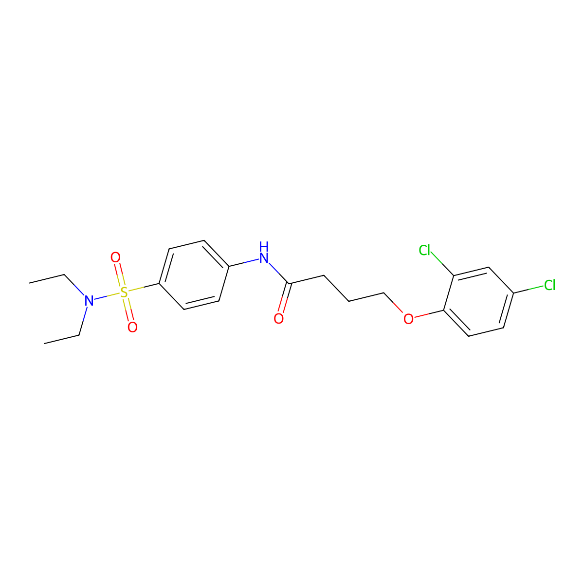 4-(2,4-dichlorophenoxy)-N-[4-(diethylsulfamoyl)phenyl]butanamide molecular structure, CAS 355437-12-6