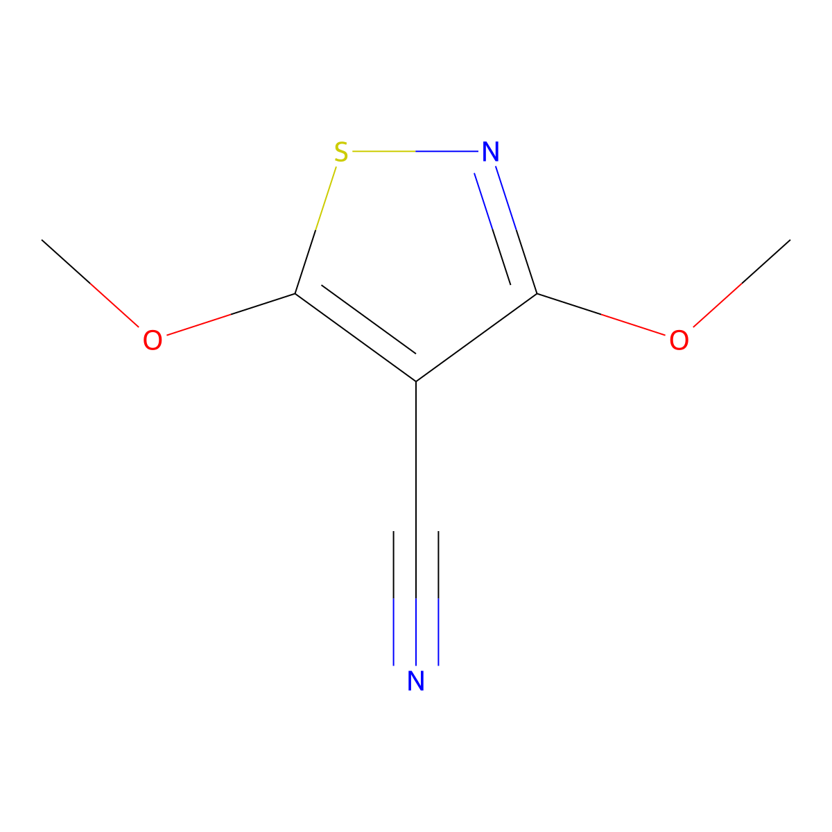 Dimethoxy-1,2-thiazole-4-carbonitrile molecular structure, CAS 35544-51-5
