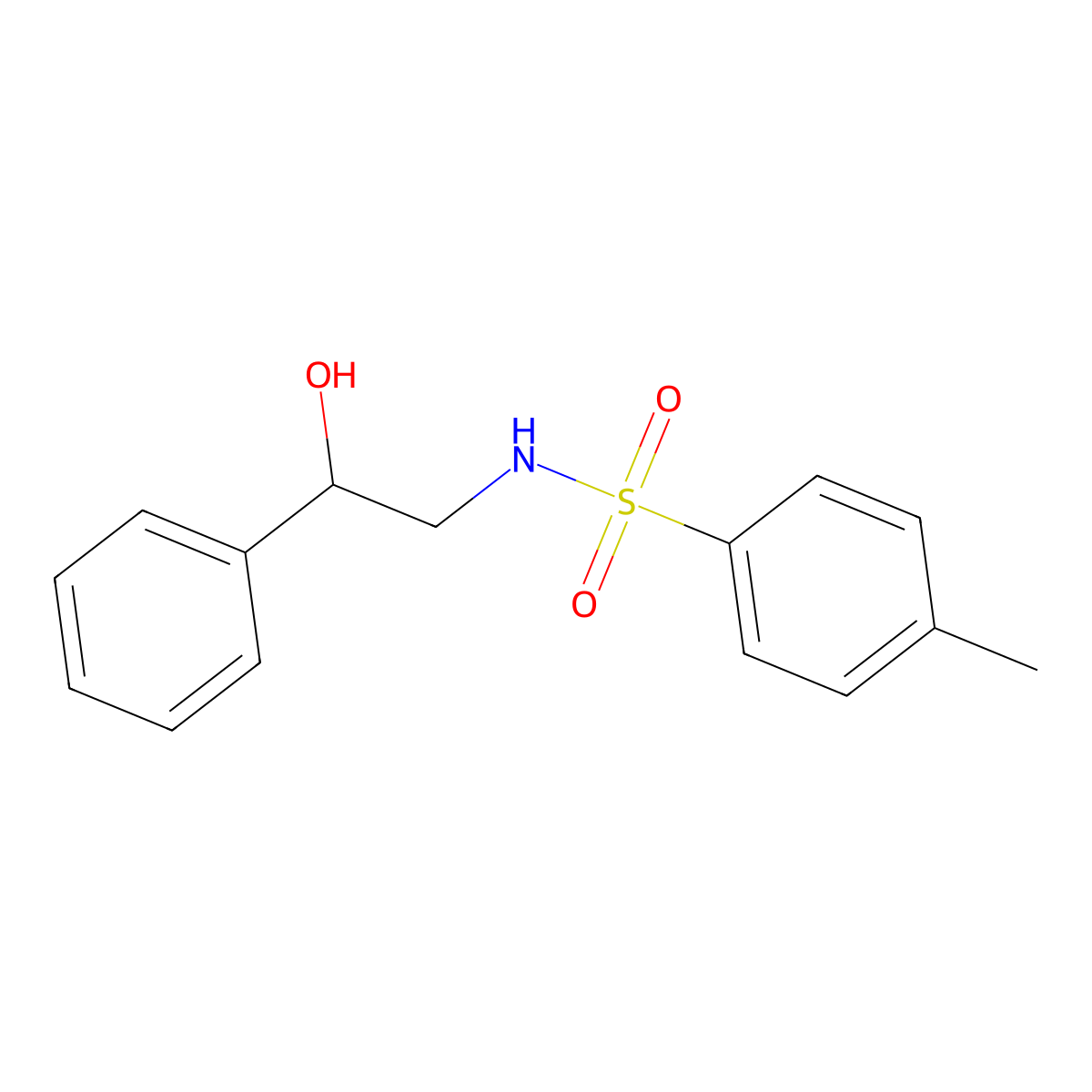 N-(2-Hydroxy-2-phenyl-ethyl)-4-methyl-benzenesulfonamide molecular structure, CAS 35550-09-5