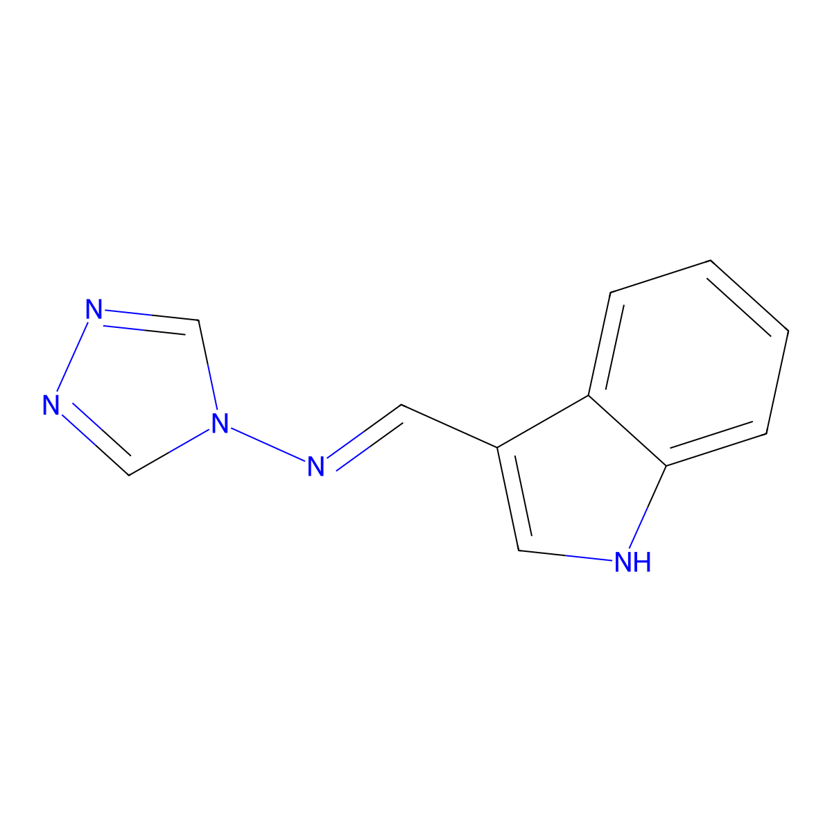 N-(1H-Indol-3-ylmethylene)-4H-1,2,4-triazol-4-amine molecular structure, CAS 35554-74-6