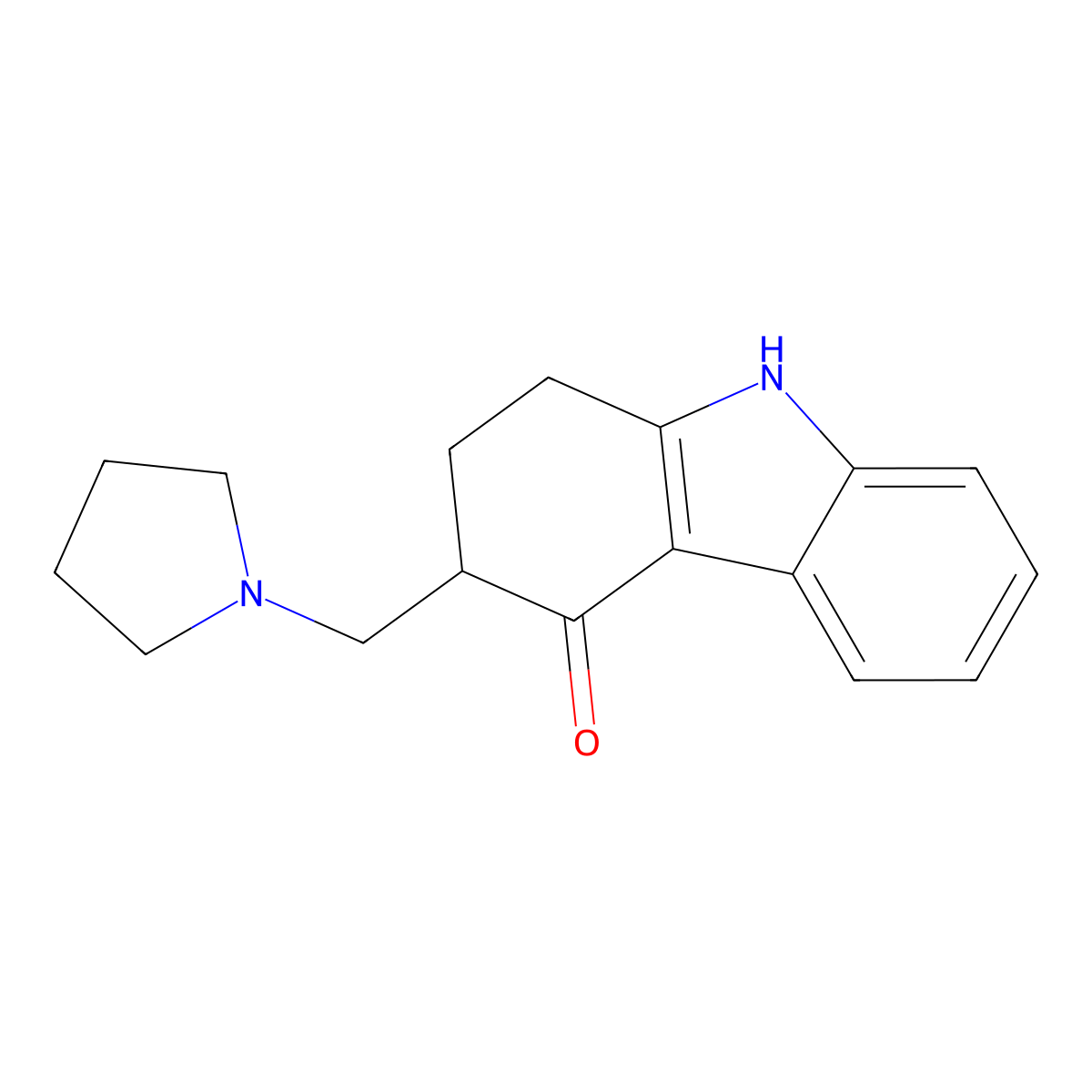 1,2,3,9-Tetrahydro-3-(1-pyrrolidinylmethyl)-4H-carbazol-4-one molecular structure, CAS 35556-74-2