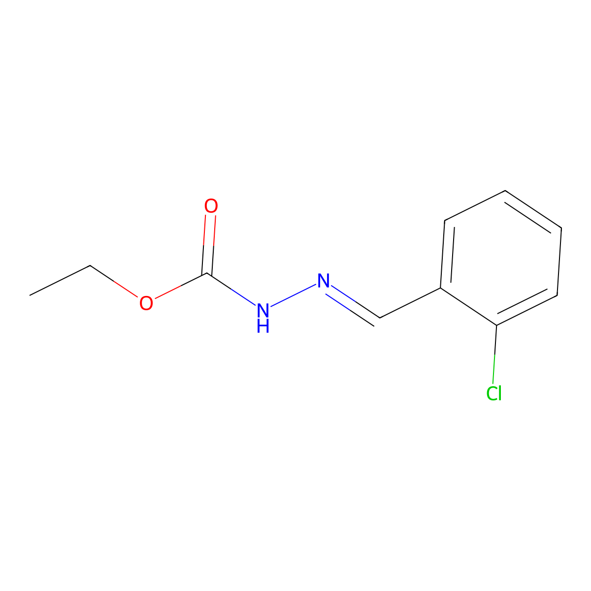 ethyl N-[(2-chlorophenyl)methylideneamino]carbamate molecular structure, CAS 35558-93-1