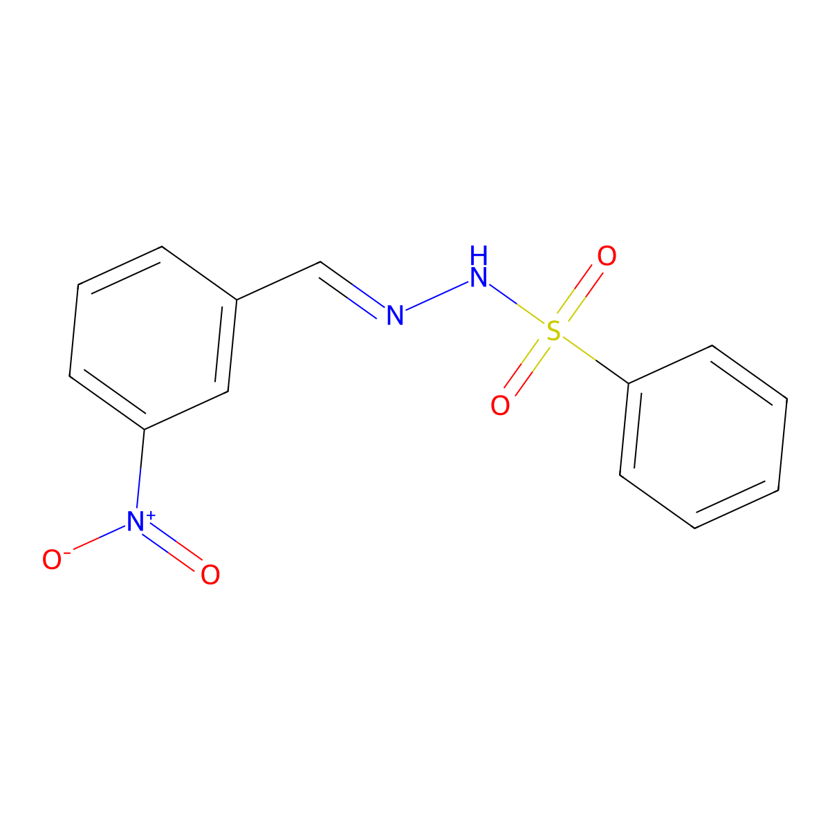 N'-[(E)-(3-Nitrophenyl)methylidene]benzenesulfonohydrazide molecular structure, CAS 35559-18-3