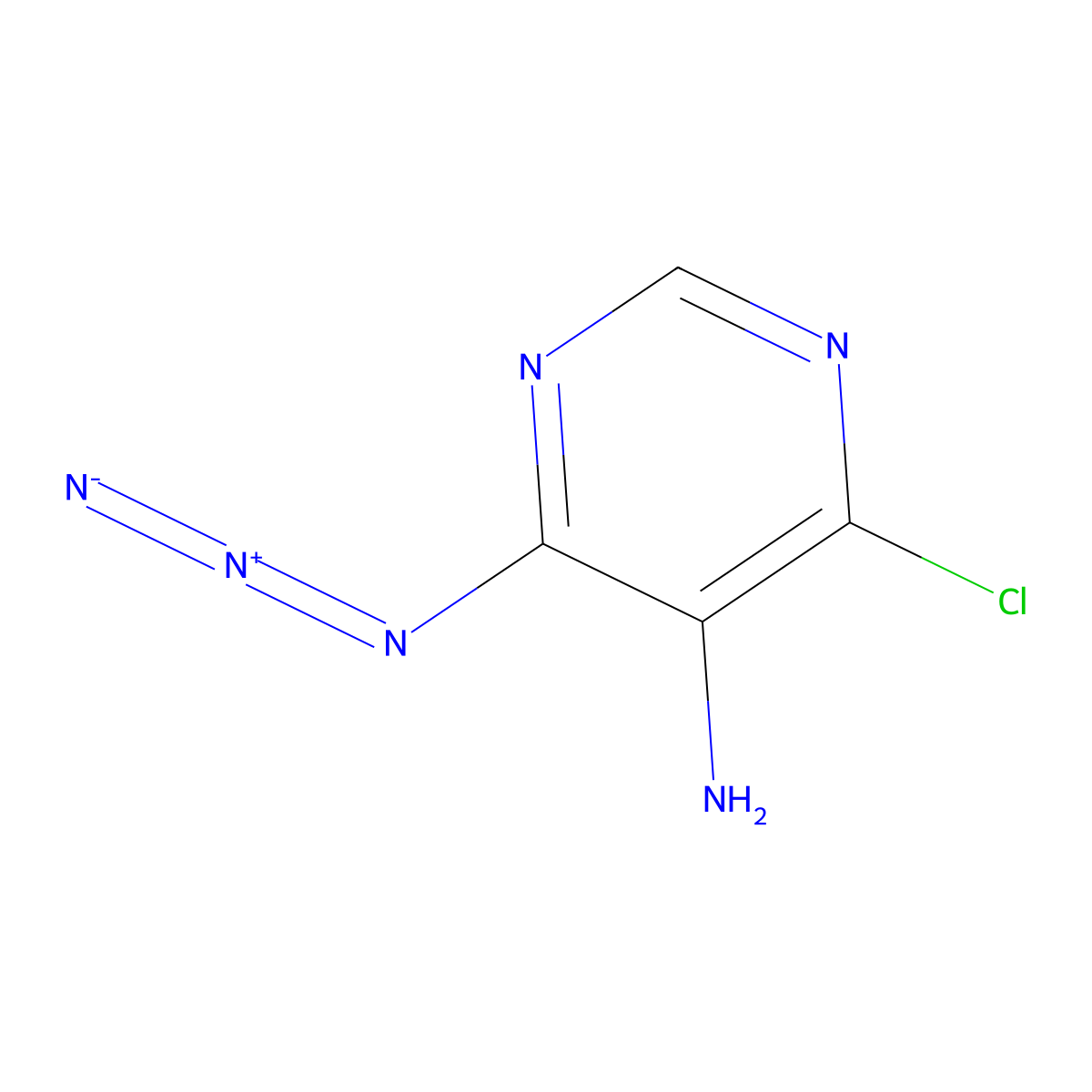 4-Azido-6-chloropyrimidin-5-amine molecular structure, CAS 3556-28-3