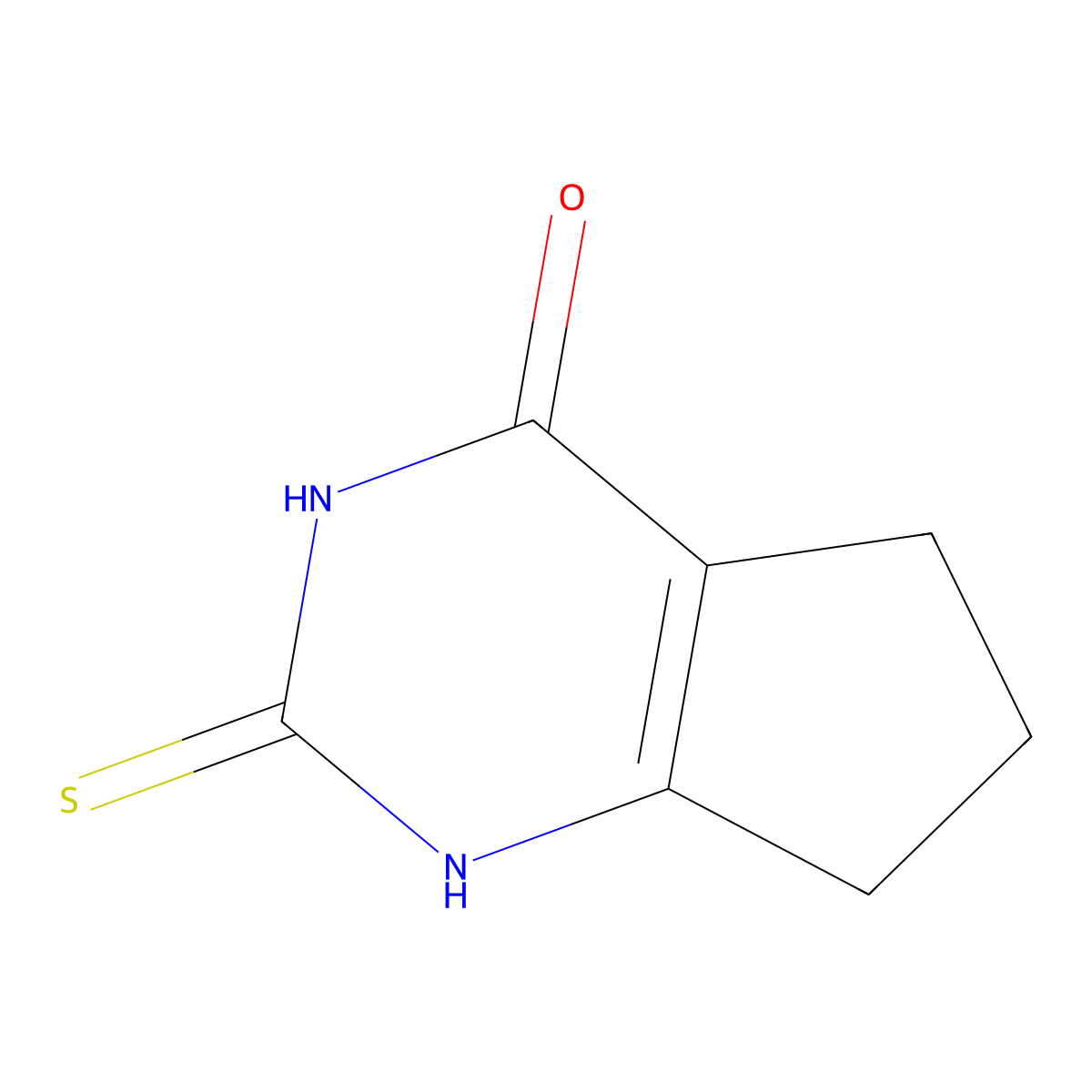 2-Mercapto-6,7-dihydro-3H-cyclopentapyrimidin-4(5H)-one molecular structure, CAS 35563-27-0
