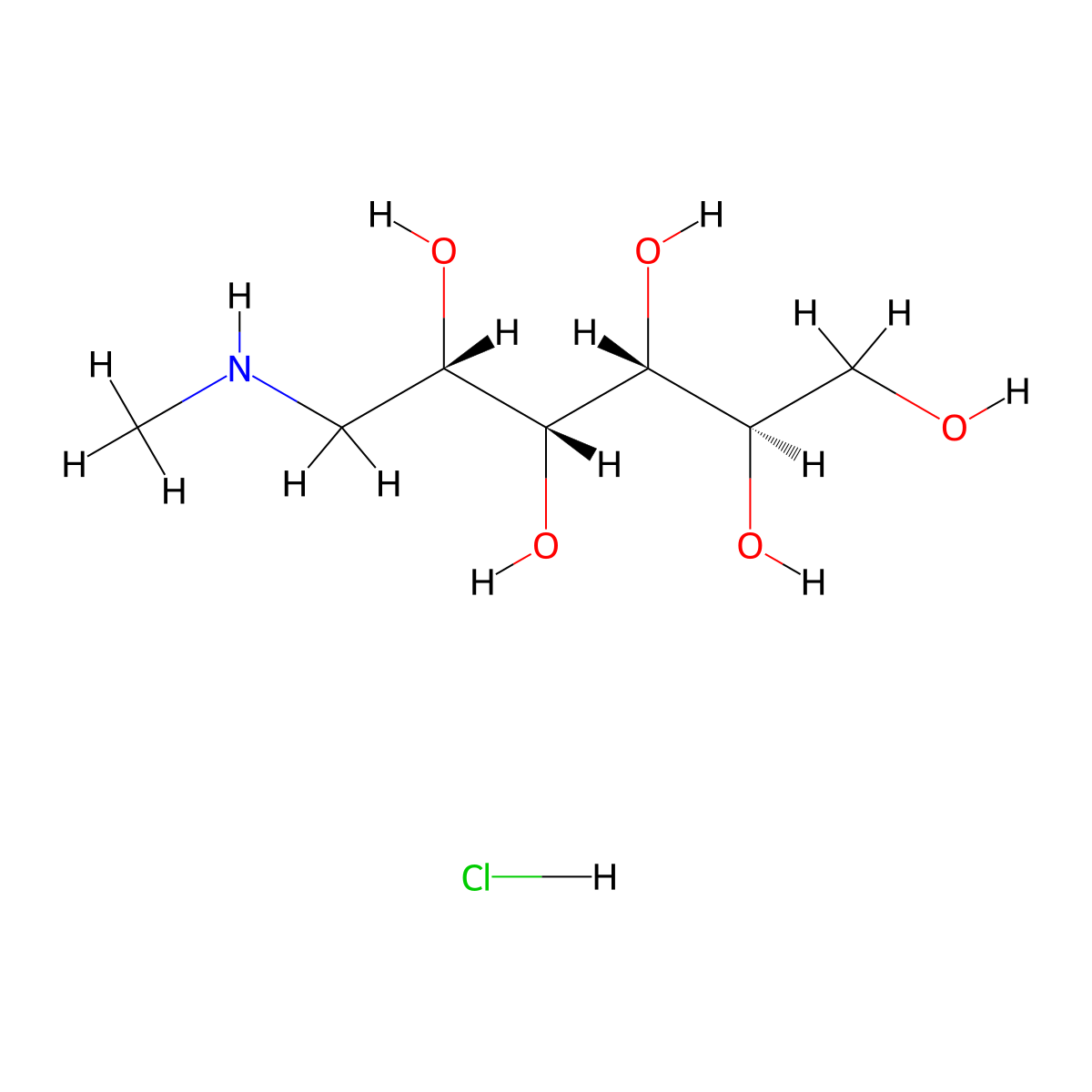 Methylglucamine hydrochloride molecular structure, CAS 35564-86-4